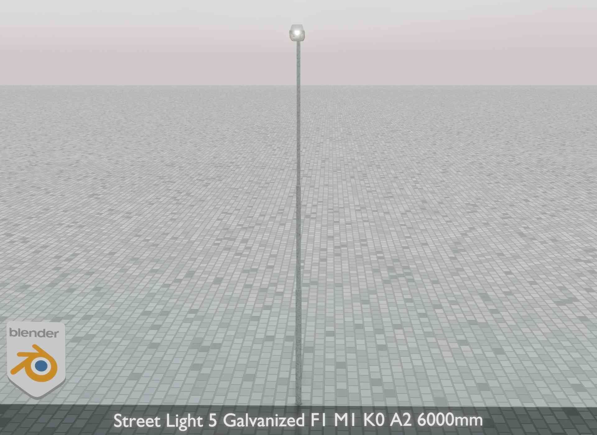 Street Light 5 Galvanized F1 M1 K0 A2 6000mm Low-poly 3D model_45
