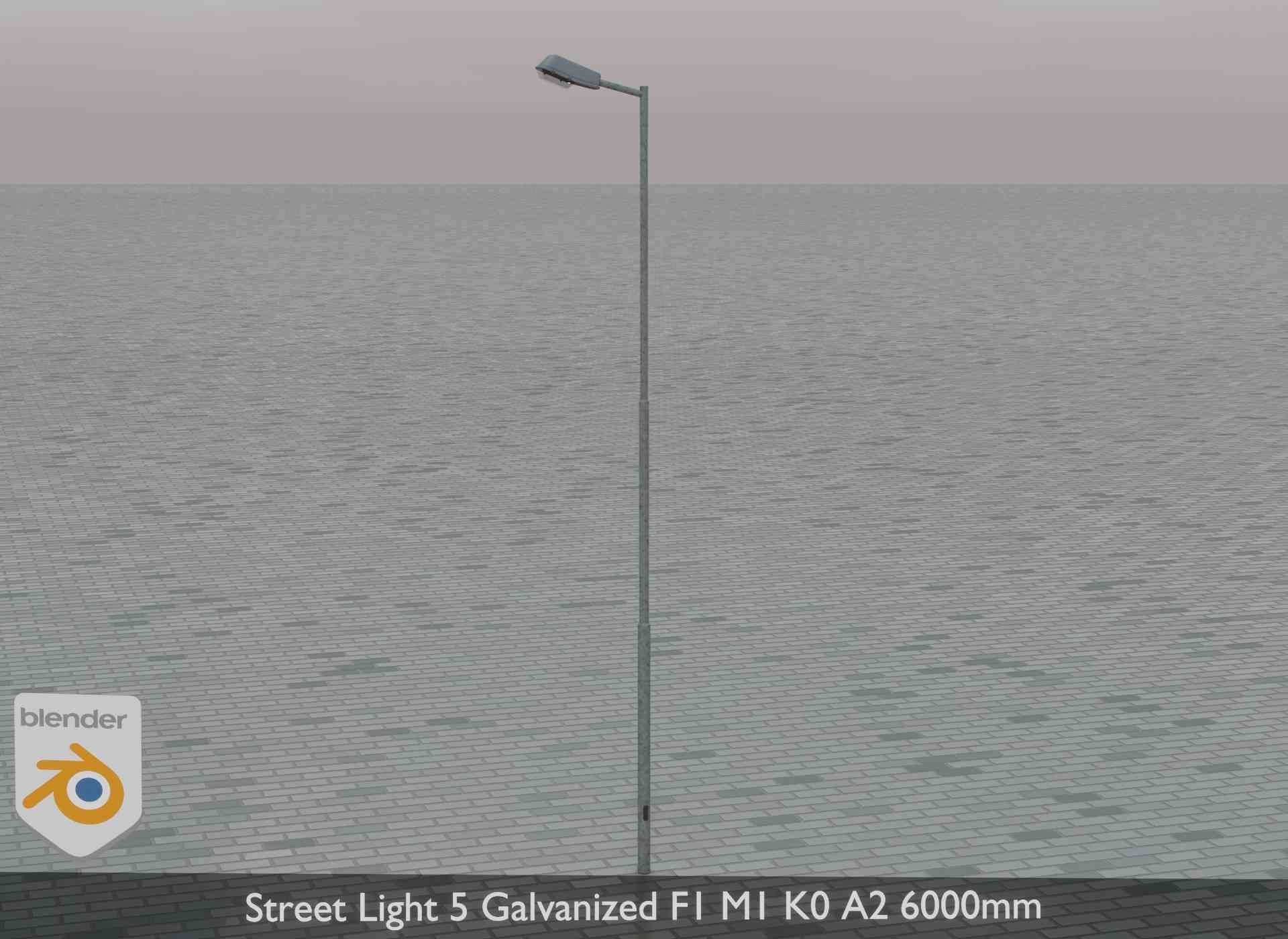 Street Light 5 Galvanized F1 M1 K0 A2 6000mm Low-poly 3D model_50