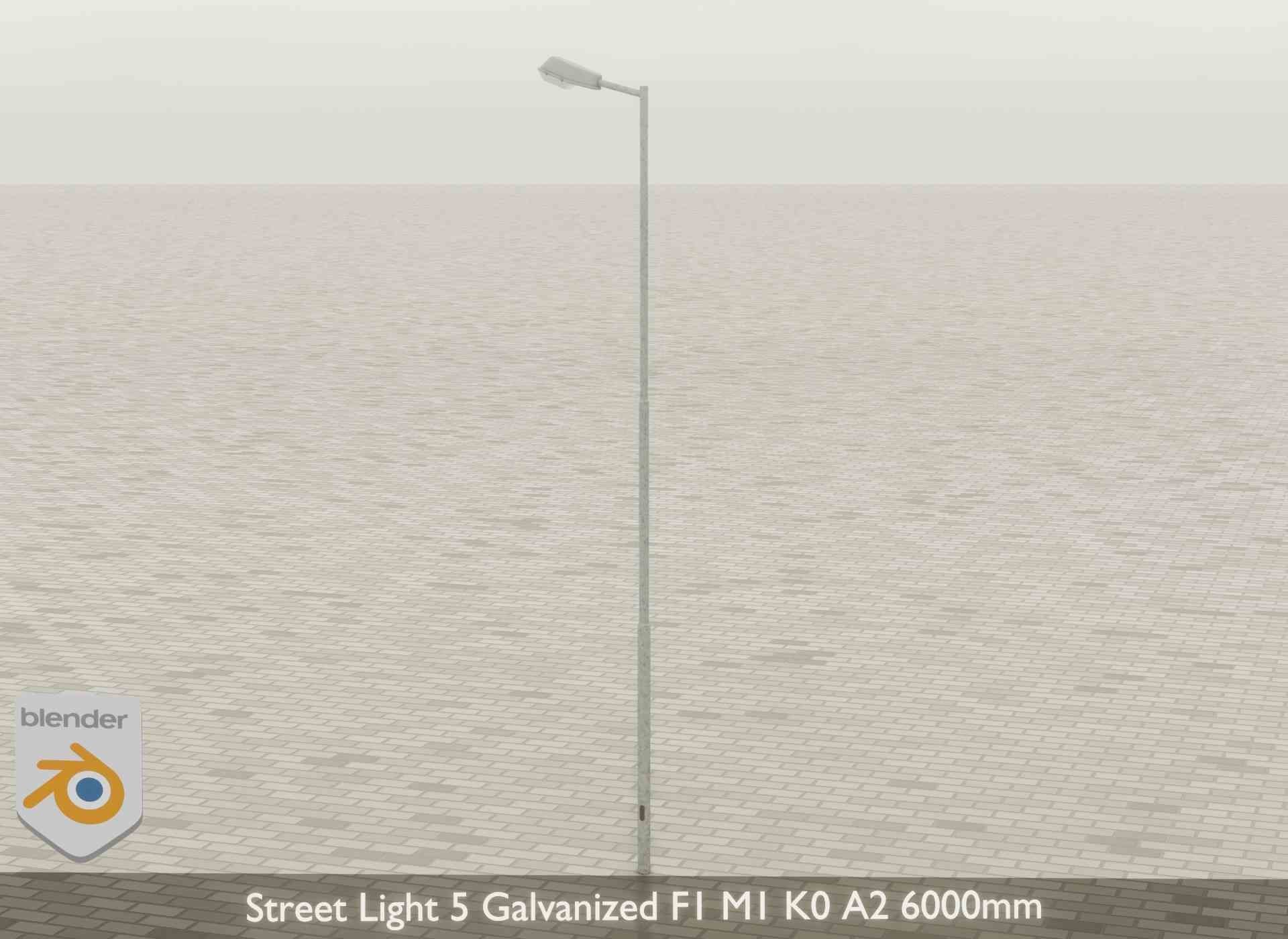 Street Light 5 Galvanized F1 M1 K0 A2 6000mm Low-poly 3D model_27