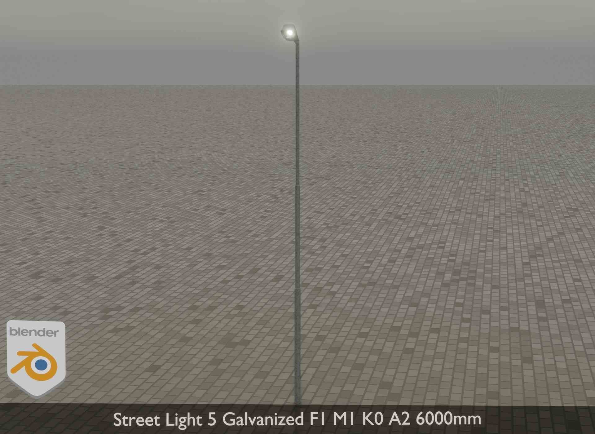 Street Light 5 Galvanized F1 M1 K0 A2 6000mm Low-poly 3D model_20