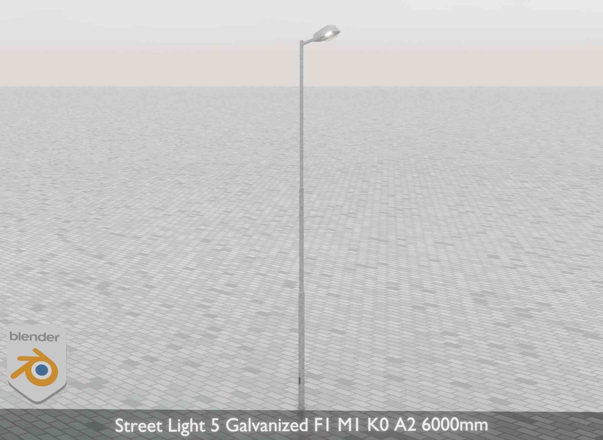 Street Light 5 Galvanized F1 M1 K0 A2 6000mm Low-poly 3D model_42