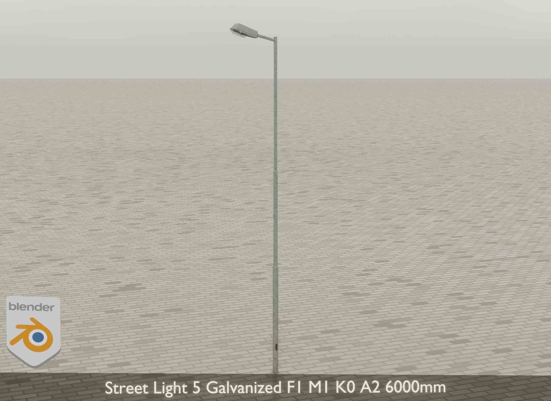 Street Light 5 Galvanized F1 M1 K0 A2 6000mm Low-poly 3D model_24