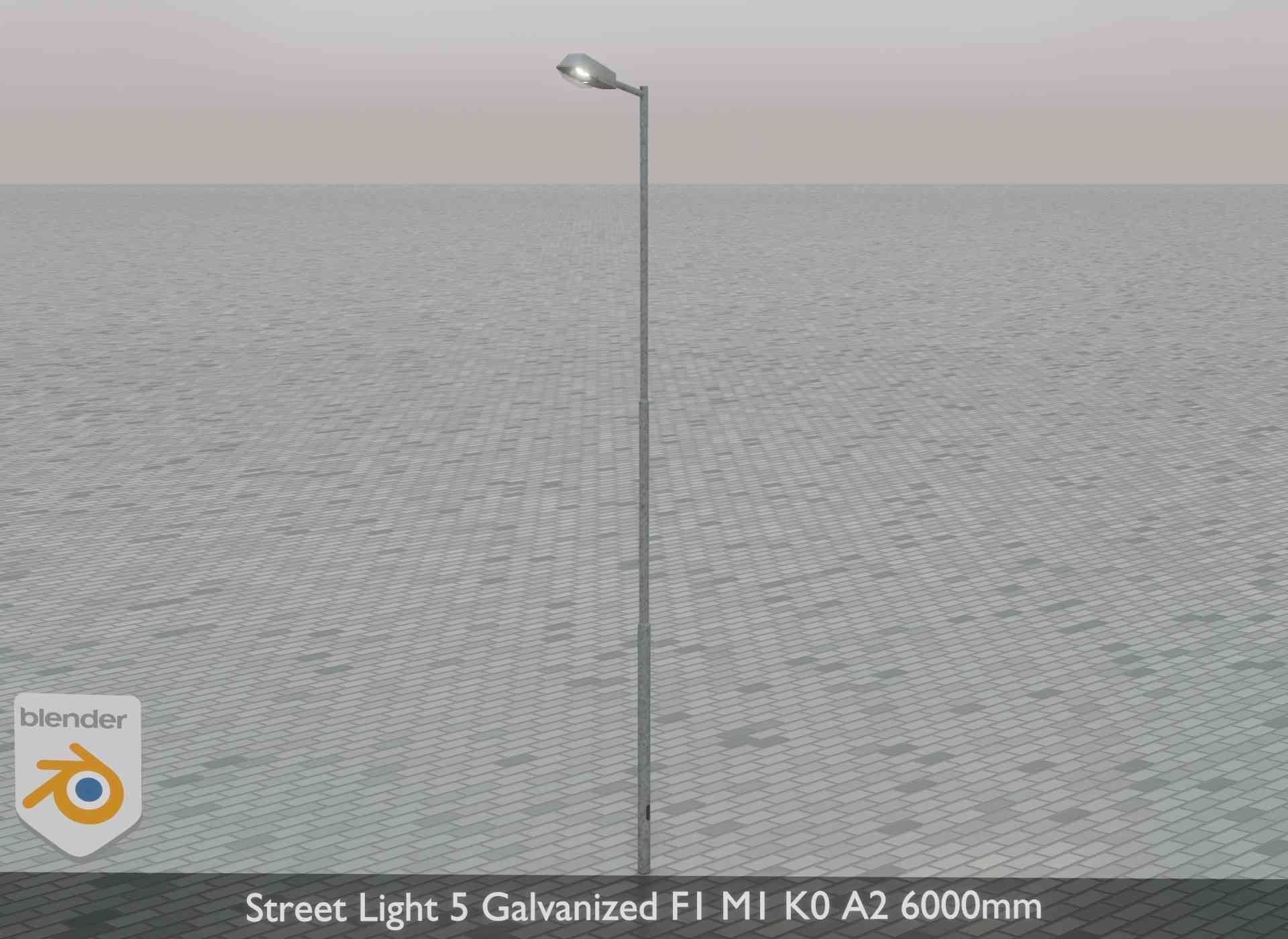 Street Light 5 Galvanized F1 M1 K0 A2 6000mm Low-poly 3D model_48