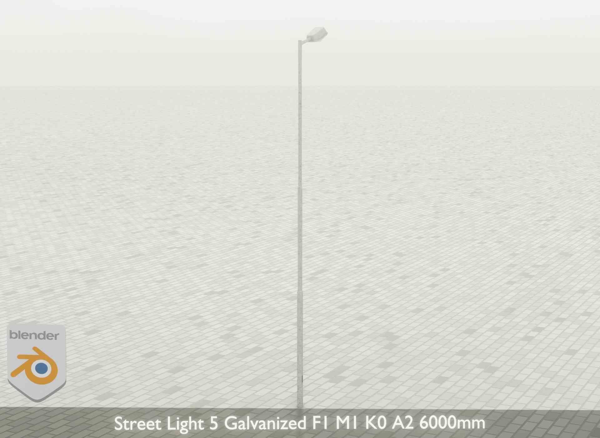 Street Light 5 Galvanized F1 M1 K0 A2 6000mm Low-poly 3D model_34