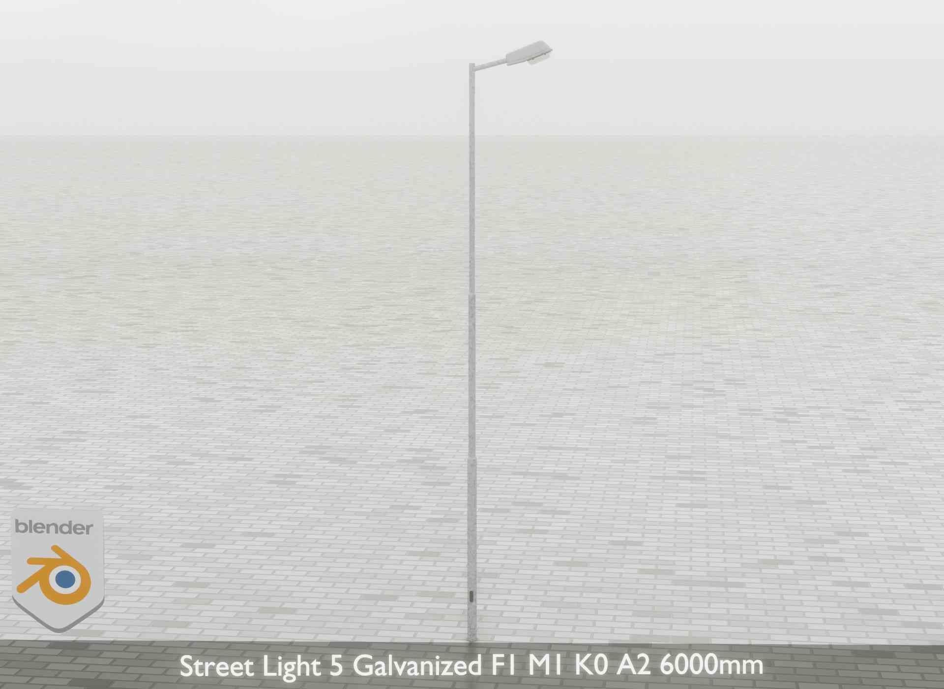 Street Light 5 Galvanized F1 M1 K0 A2 6000mm Low-poly 3D model_39