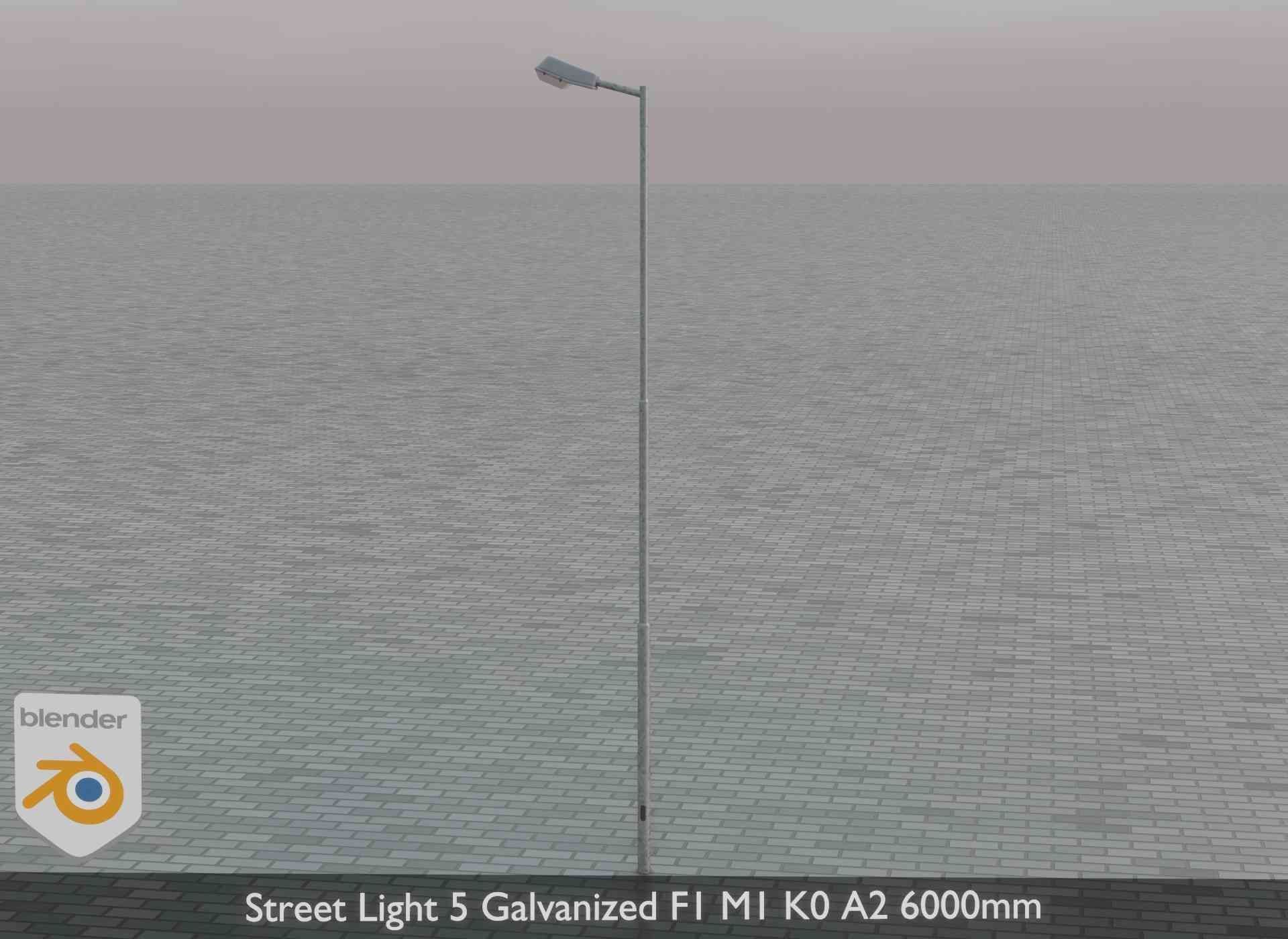 Street Light 5 Galvanized F1 M1 K0 A2 6000mm Low-poly 3D model_52