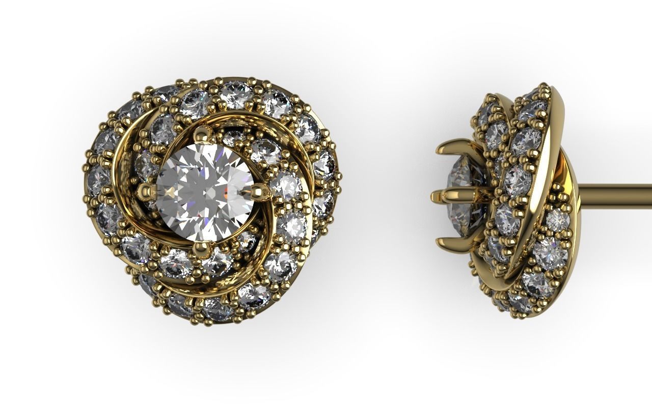 Infinity Ruban Studs 3D print model_12