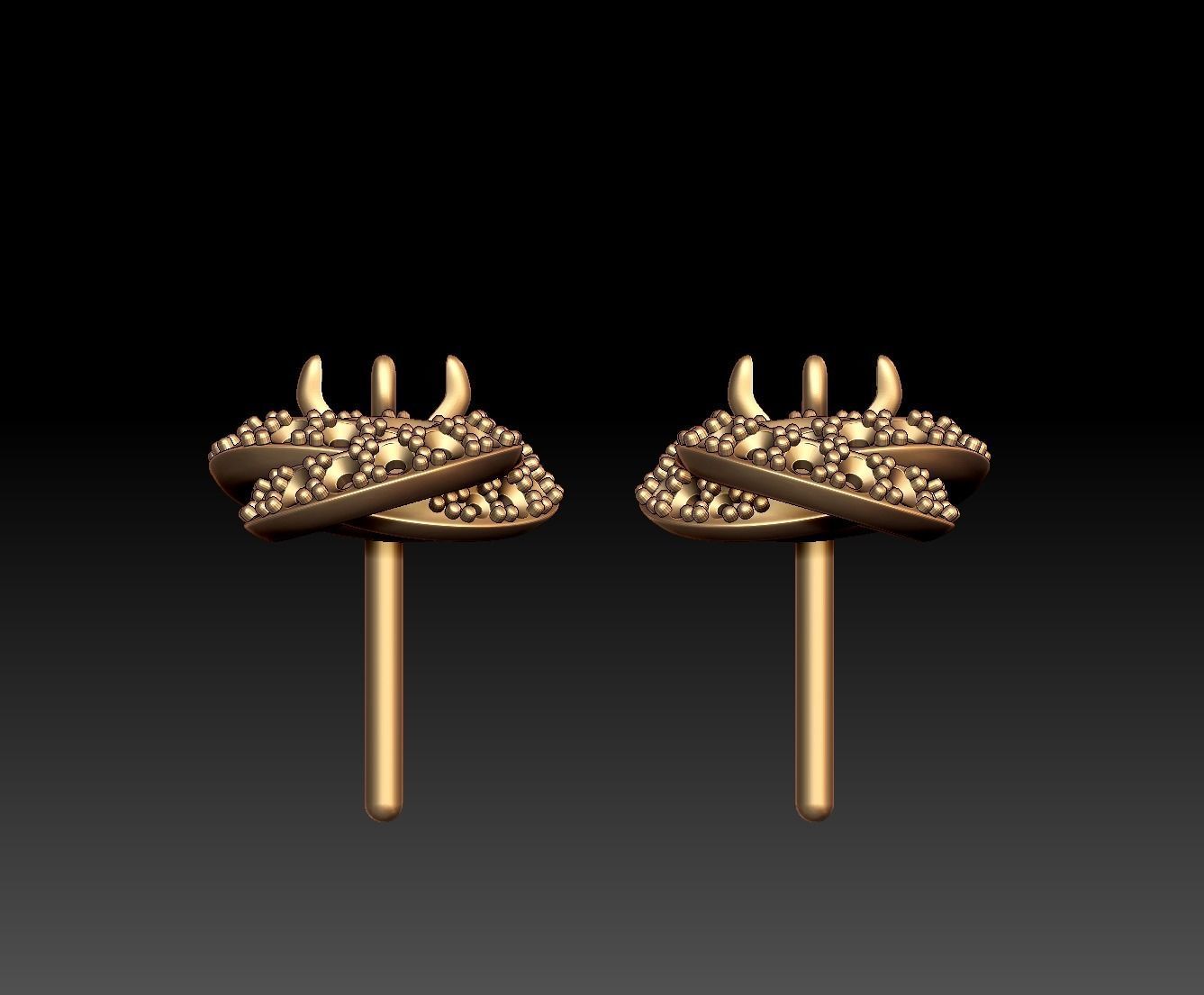 Infinity Ruban Studs 3D print model_7