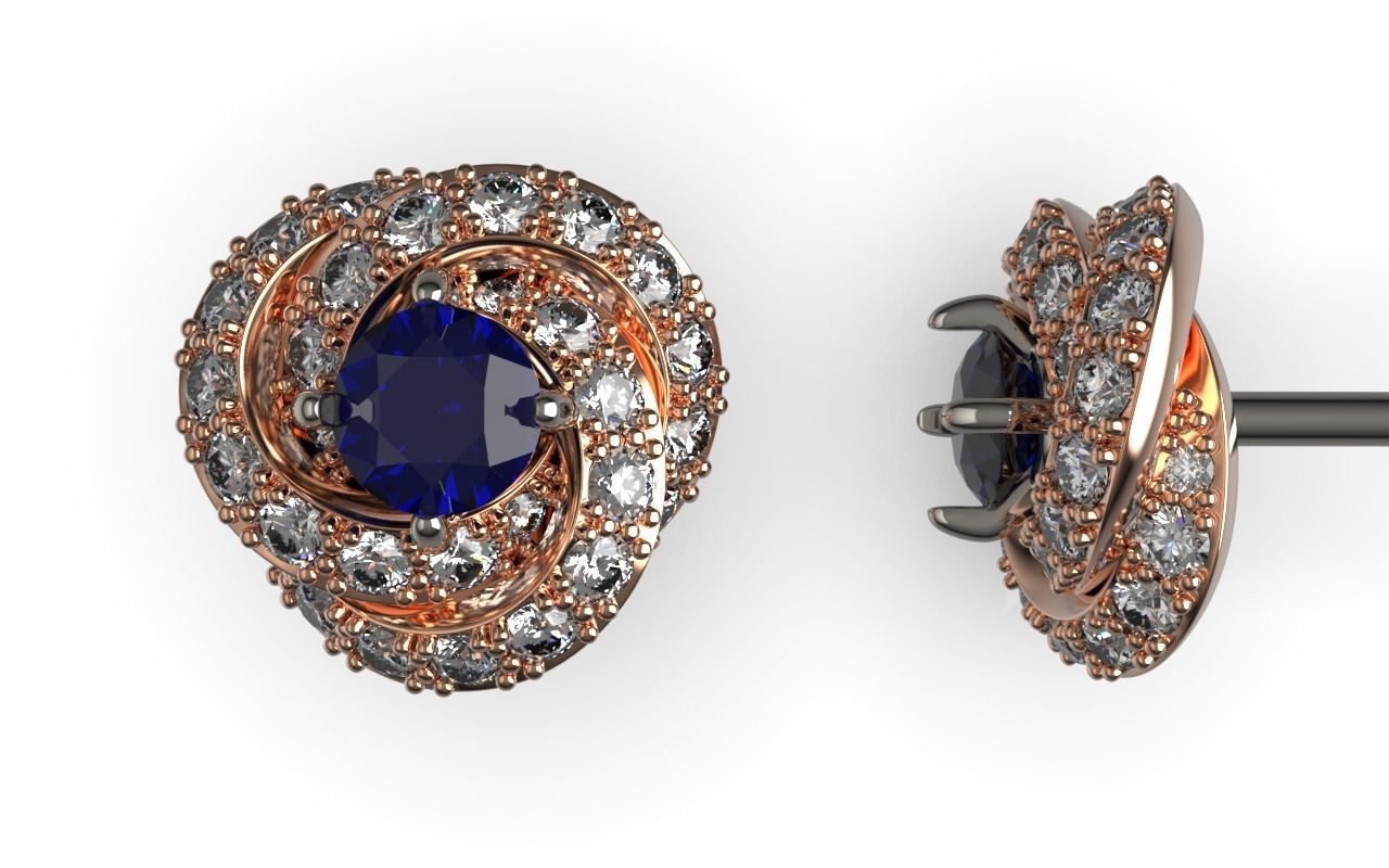 Infinity Ruban Studs 3D print model_13