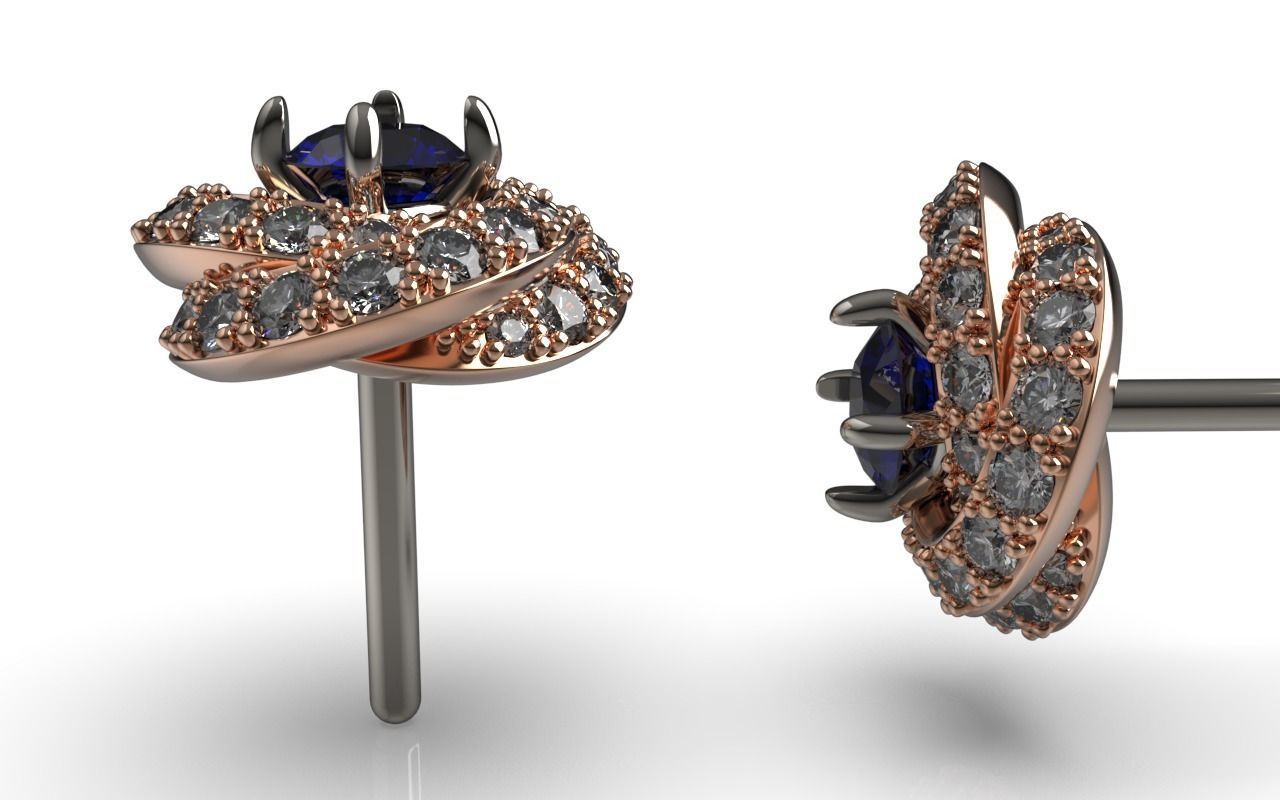 Infinity Ruban Studs 3D print model_14