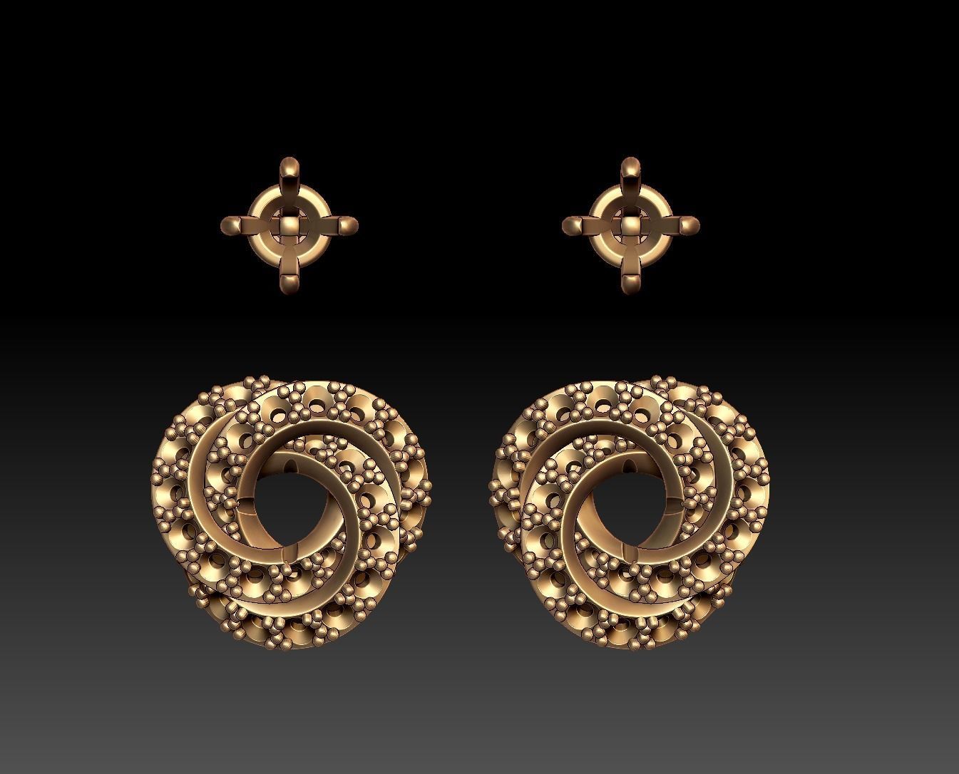 Infinity Ruban Studs 3D print model_6