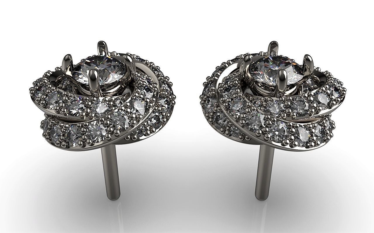 Infinity Ruban Studs 3D print model_2