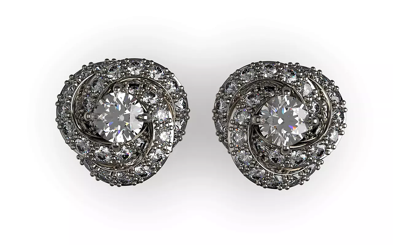 Infinity Ruban Studs 3D print model_0