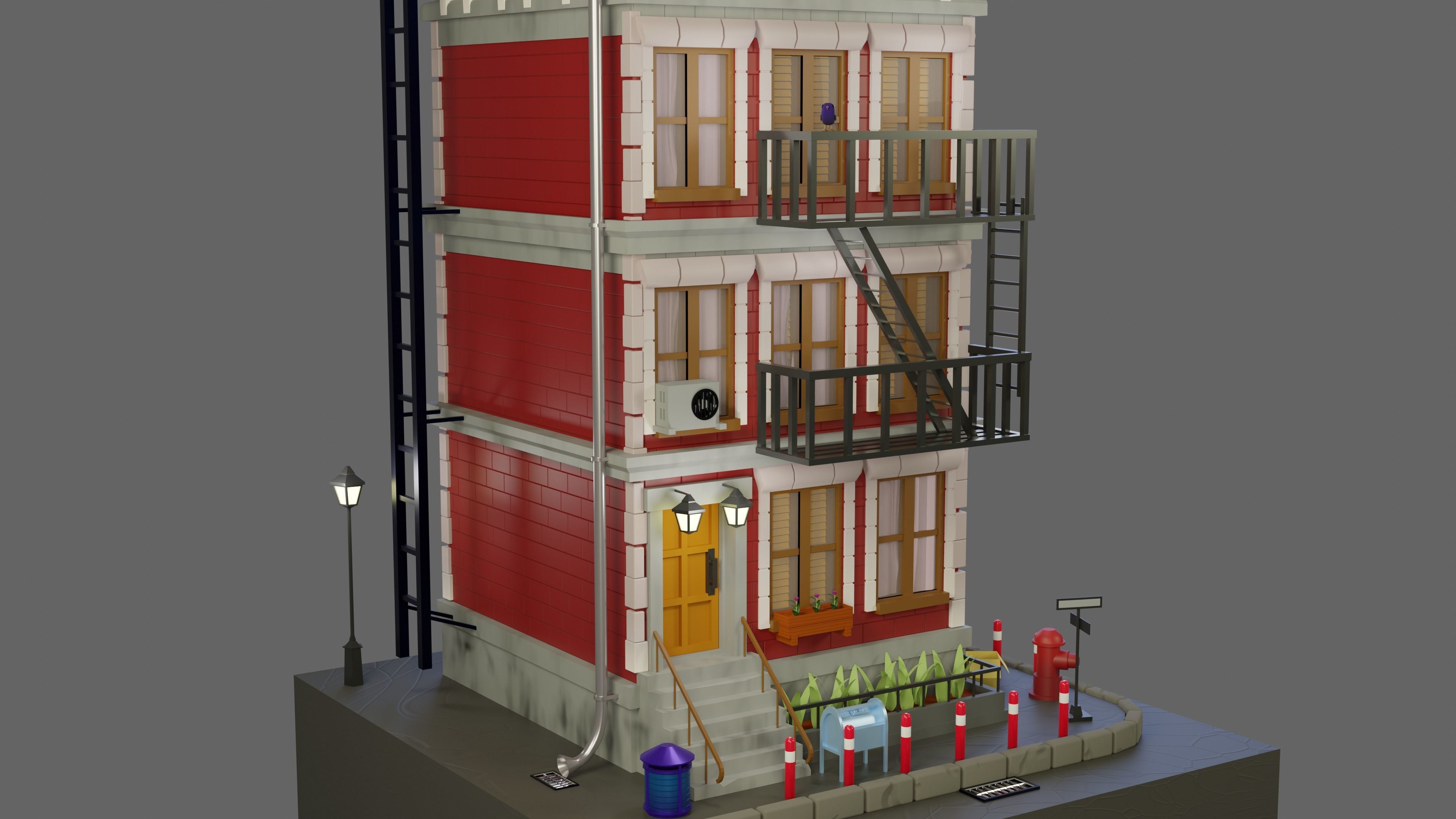 The concept of an animated house Free 3D model_3