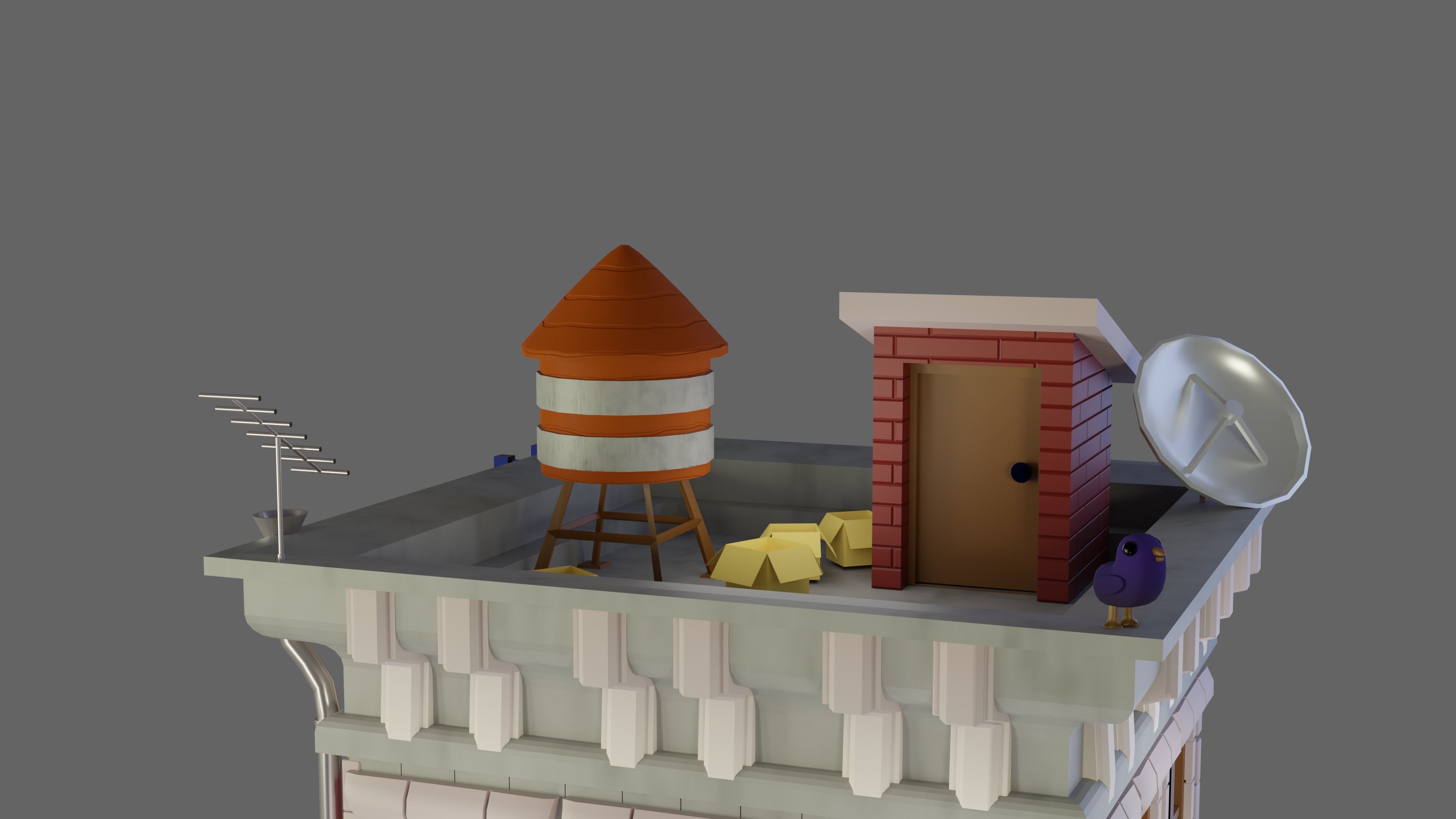 The concept of an animated house Free 3D model_4