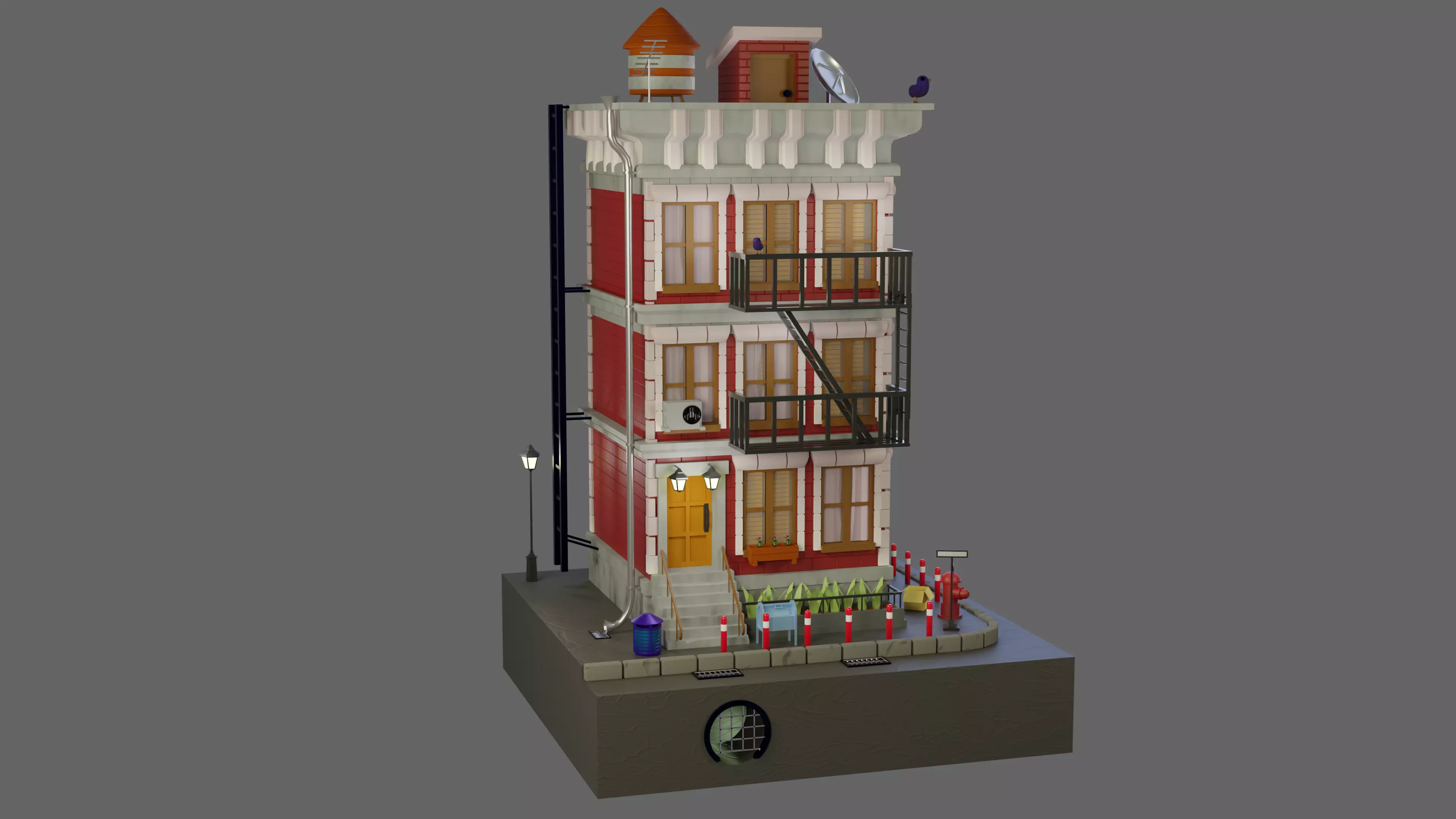 The concept of an animated house Free 3D model_0