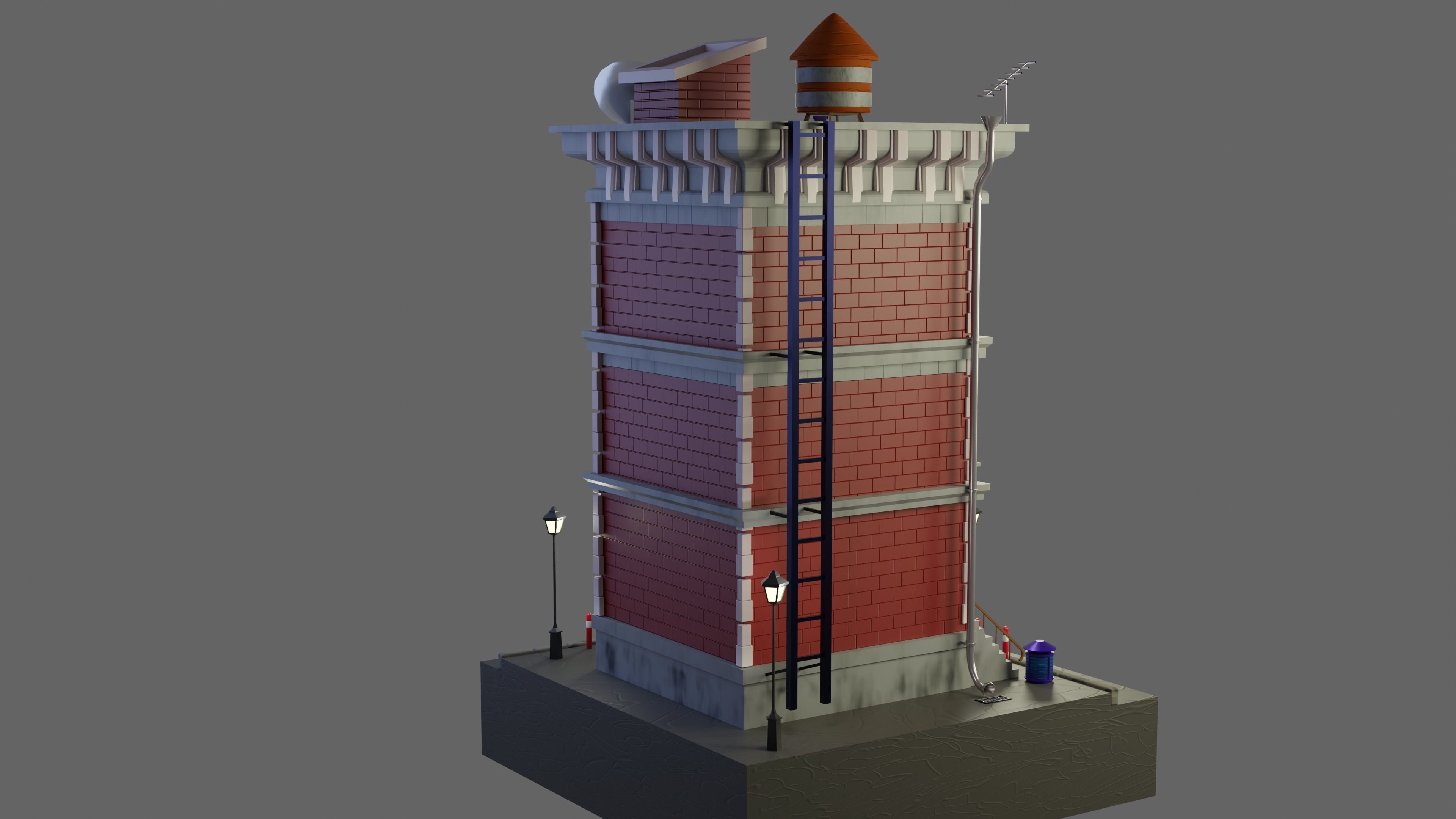 The concept of an animated house Free 3D model_2