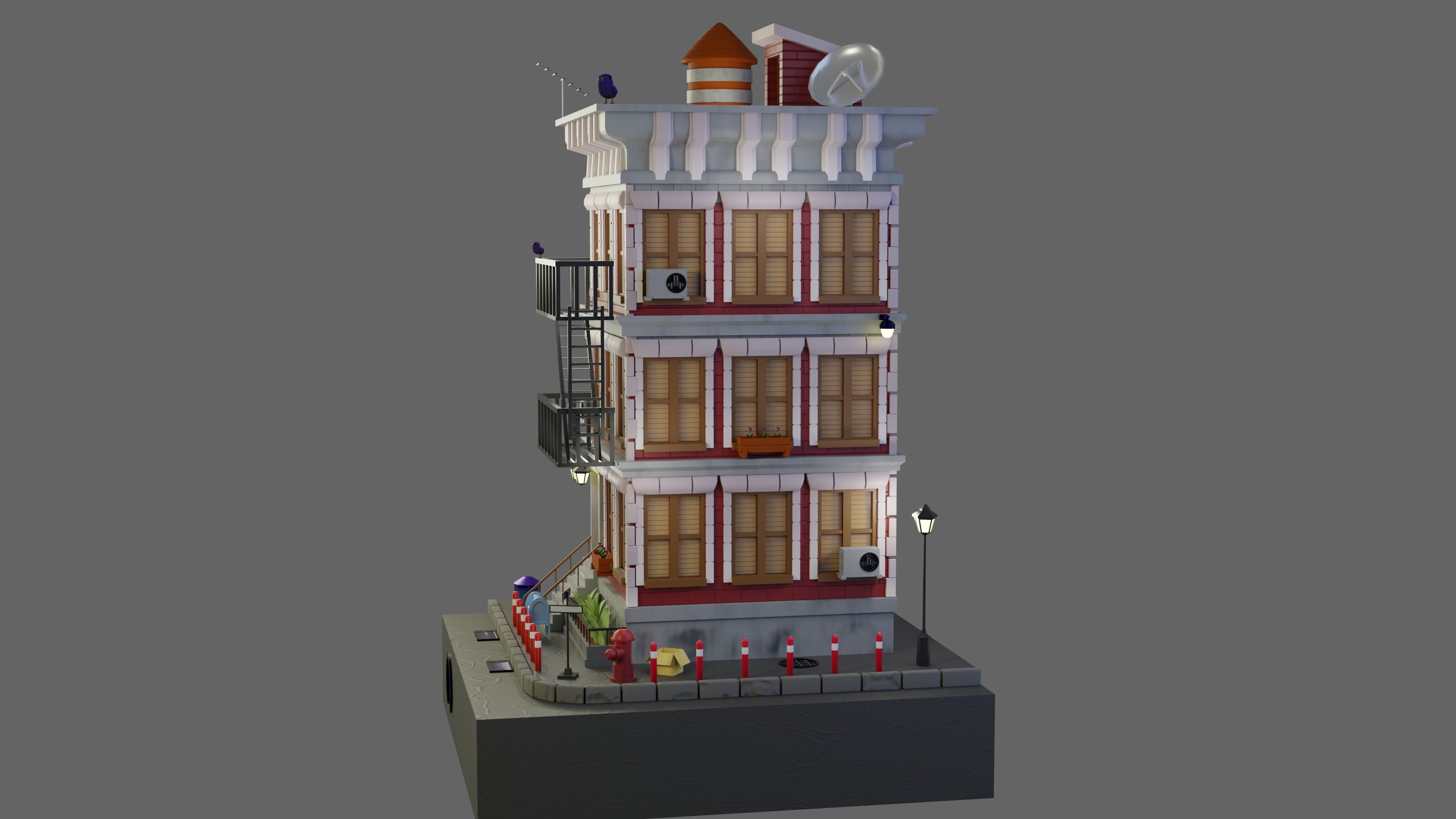 The concept of an animated house Free 3D model_1