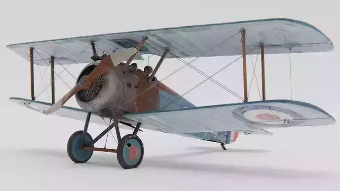 Sopwith Camel Biplane 1917-1920 3D model