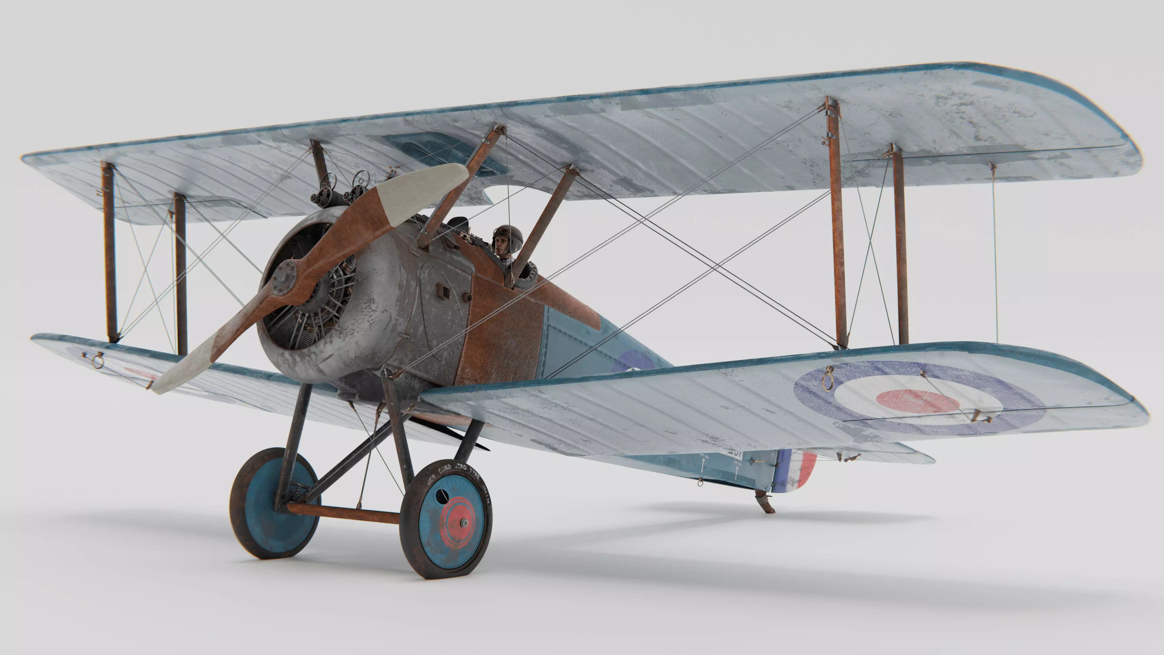 Sopwith Camel Biplane 1917-1920 3D model_0