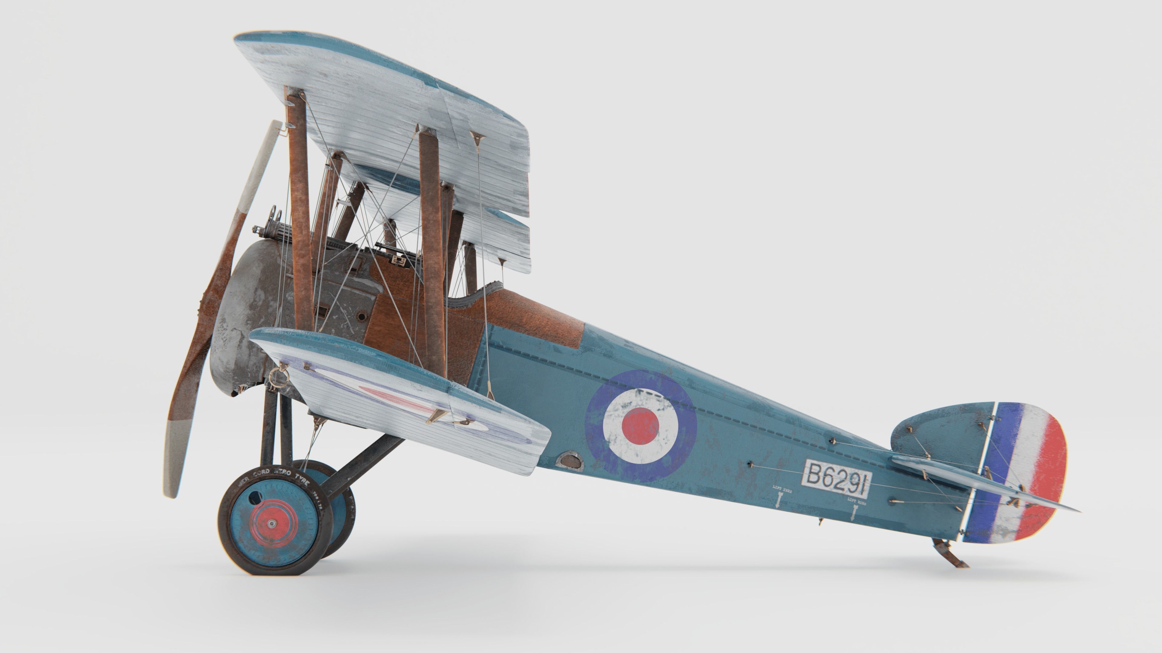 Sopwith Camel Biplane 1917-1920 3D model_5