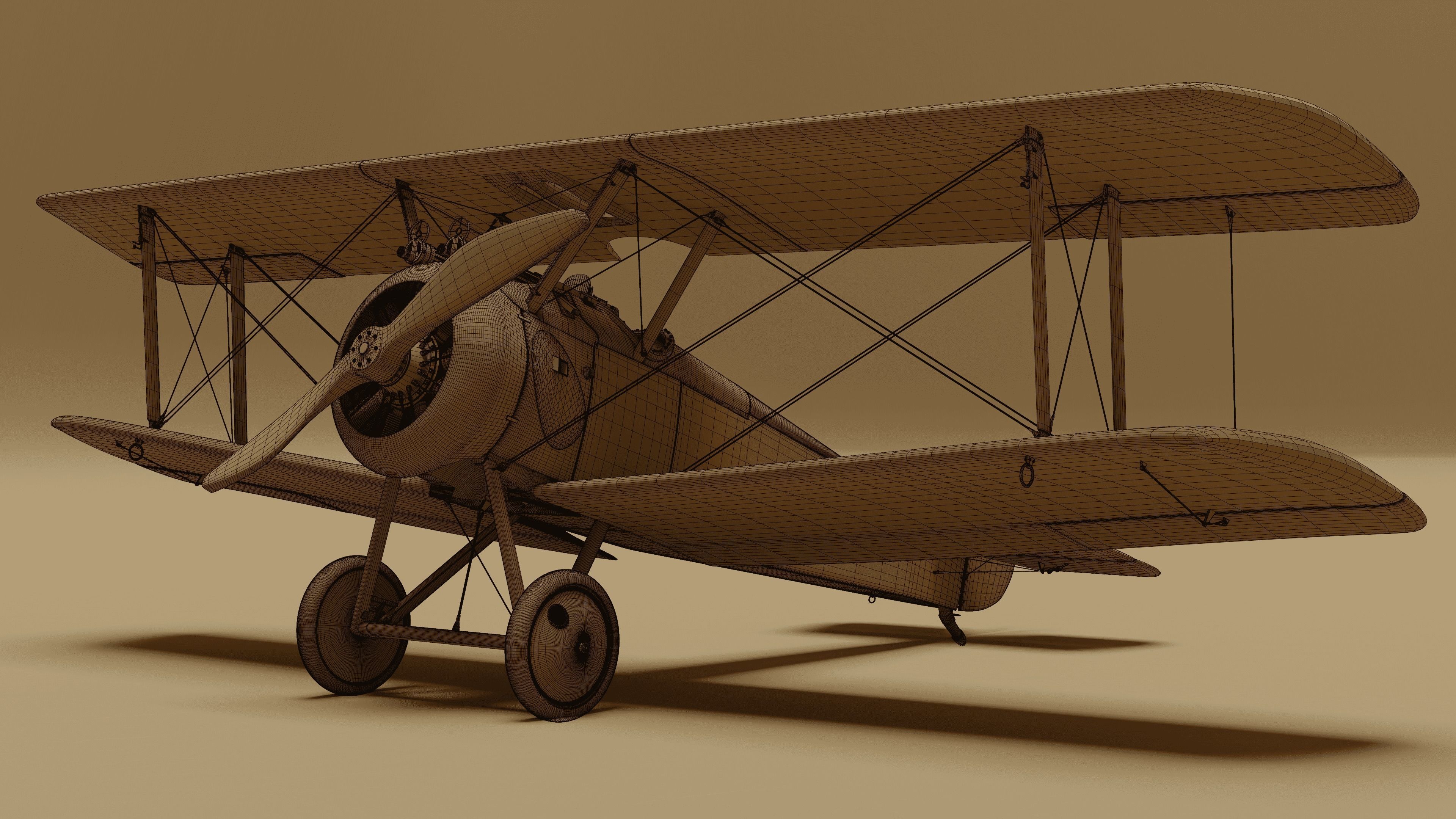 Sopwith Camel Biplane 1917-1920 3D model_8