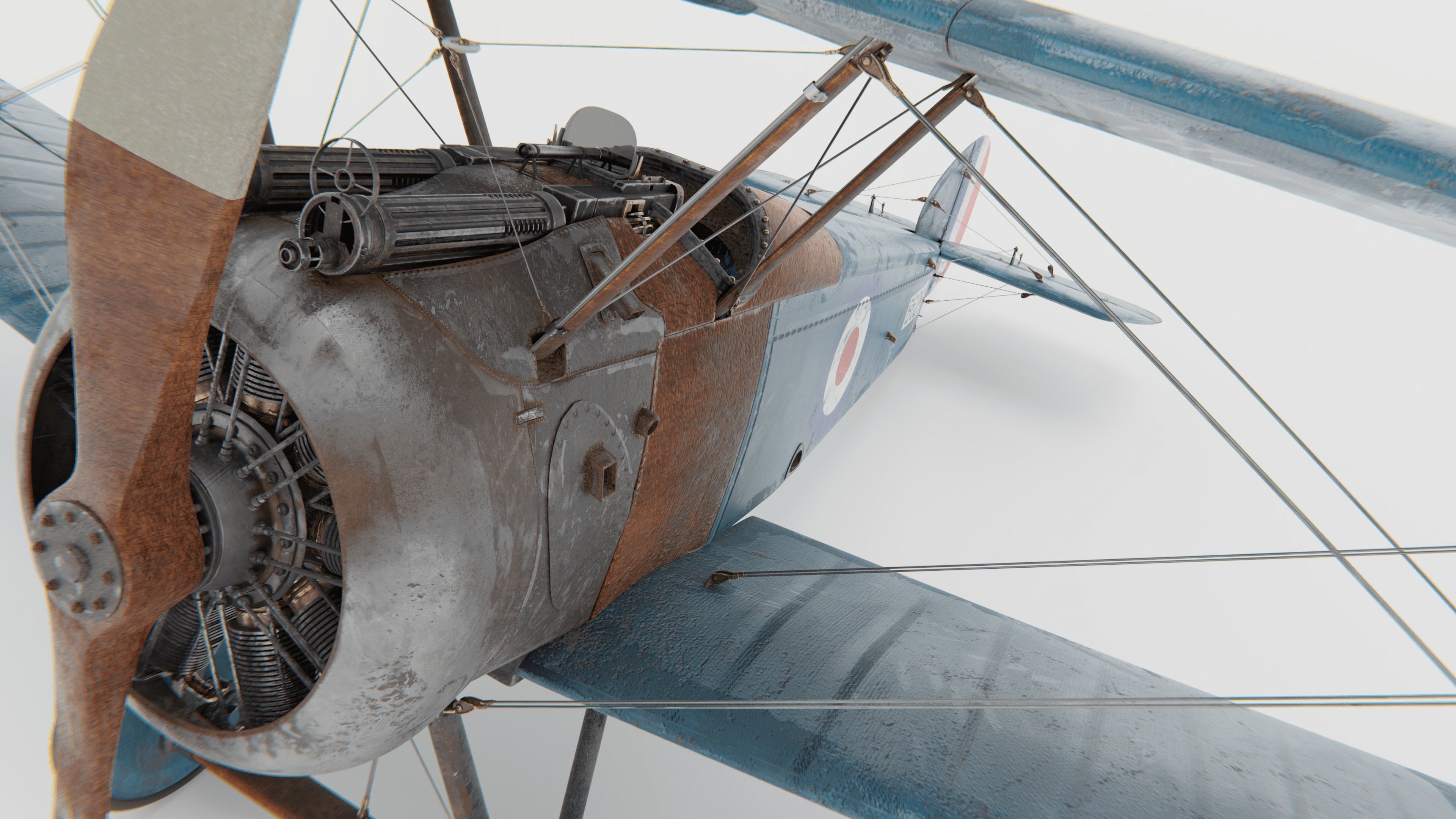 Sopwith Camel Biplane 1917-1920 3D model_7