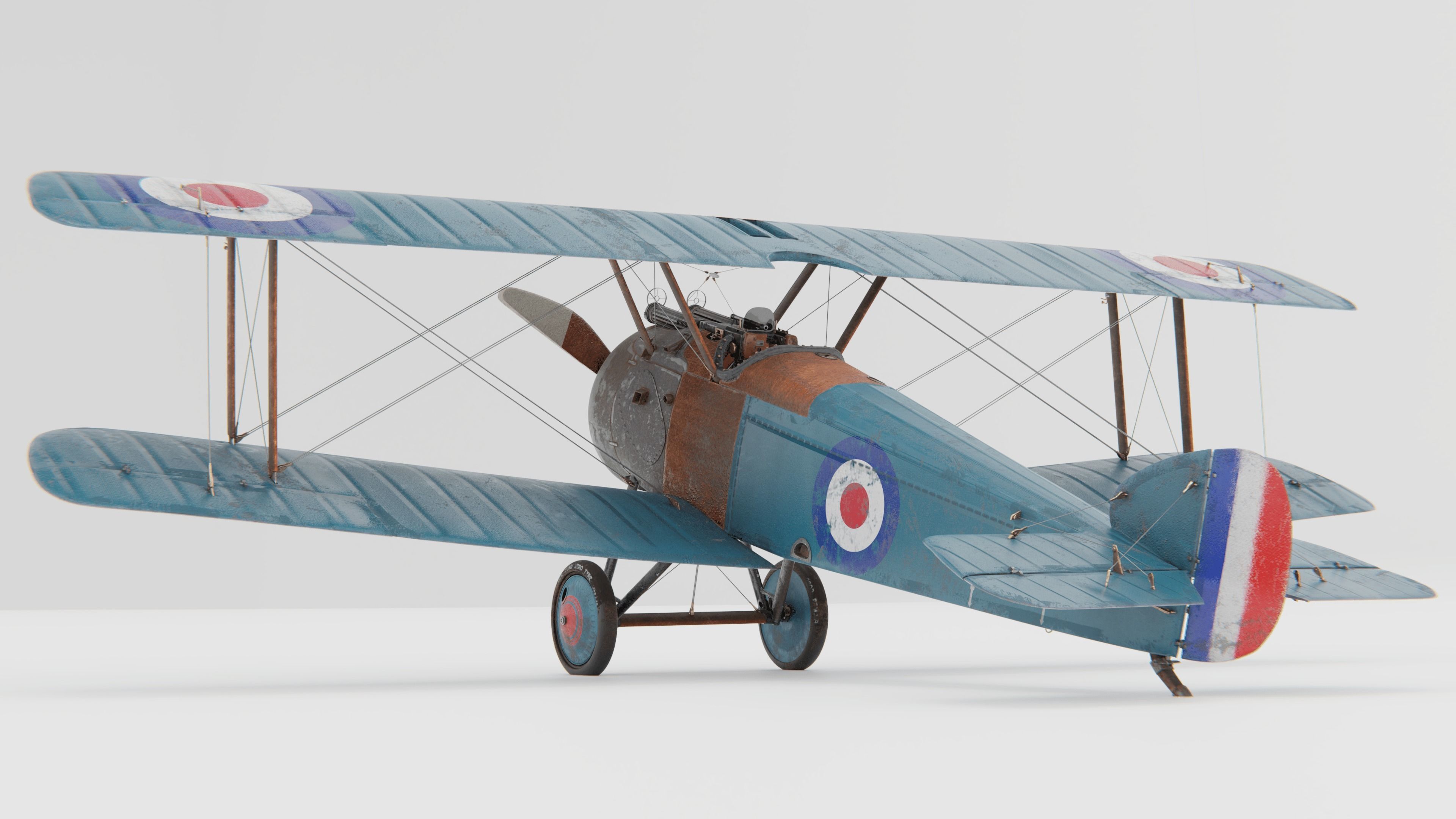 Sopwith Camel Biplane 1917-1920 3D model_2
