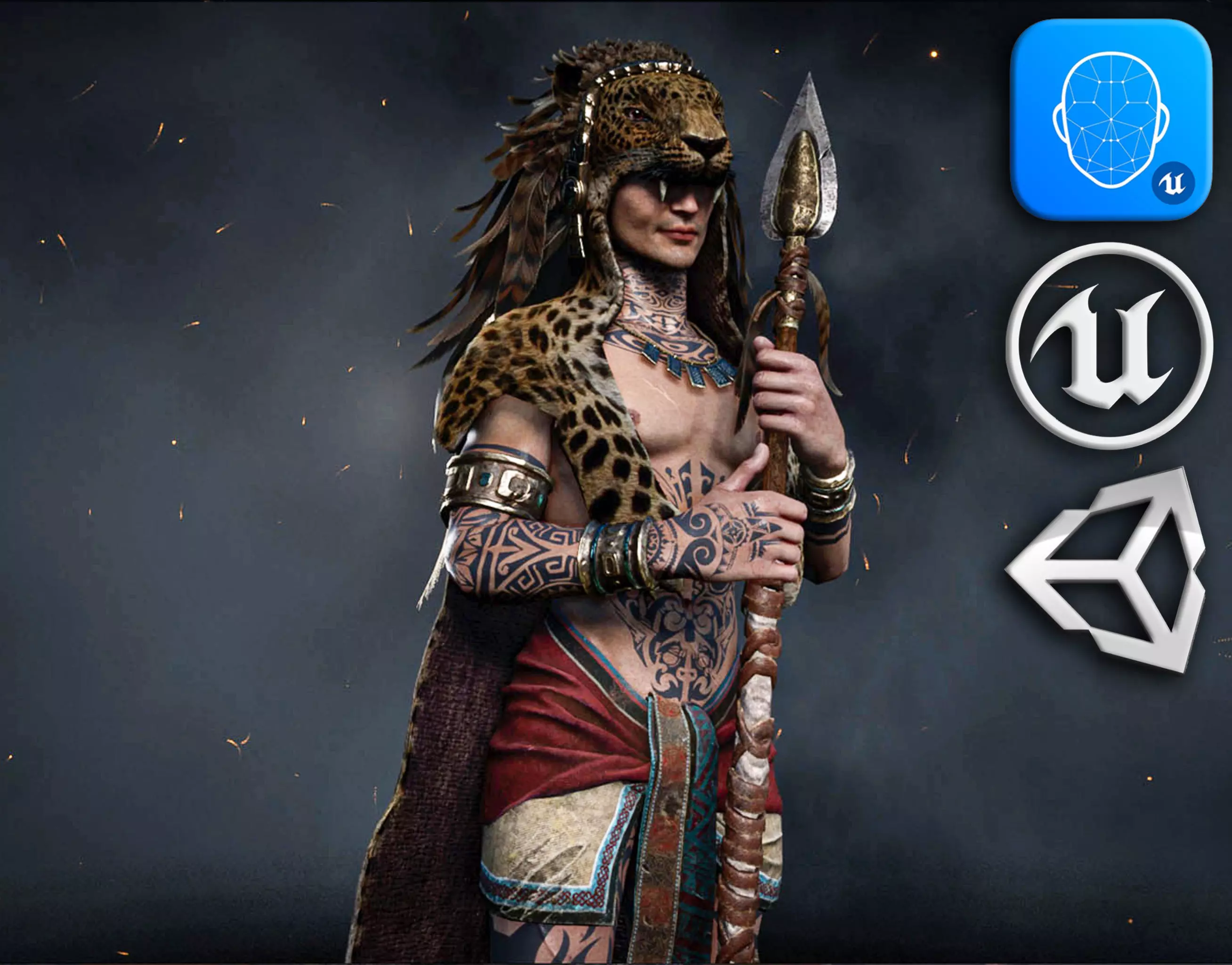 Maya Warrior Low-poly 3D model