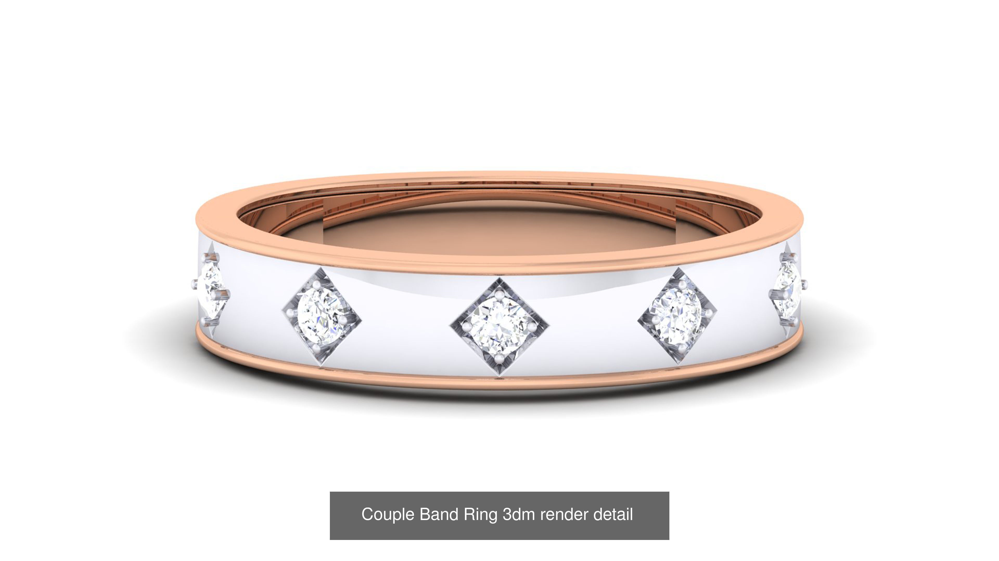 83 Couple Band Ring 3dm render detail  3D Model Collection_91