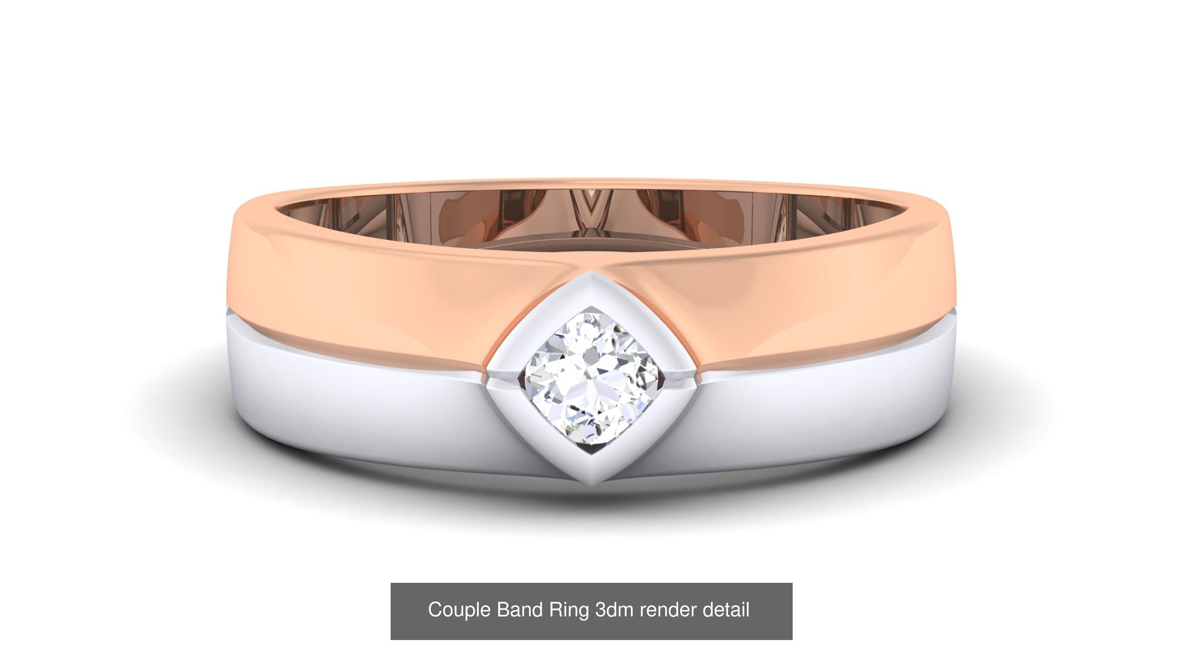 83 Couple Band Ring 3dm render detail  3D Model Collection_21