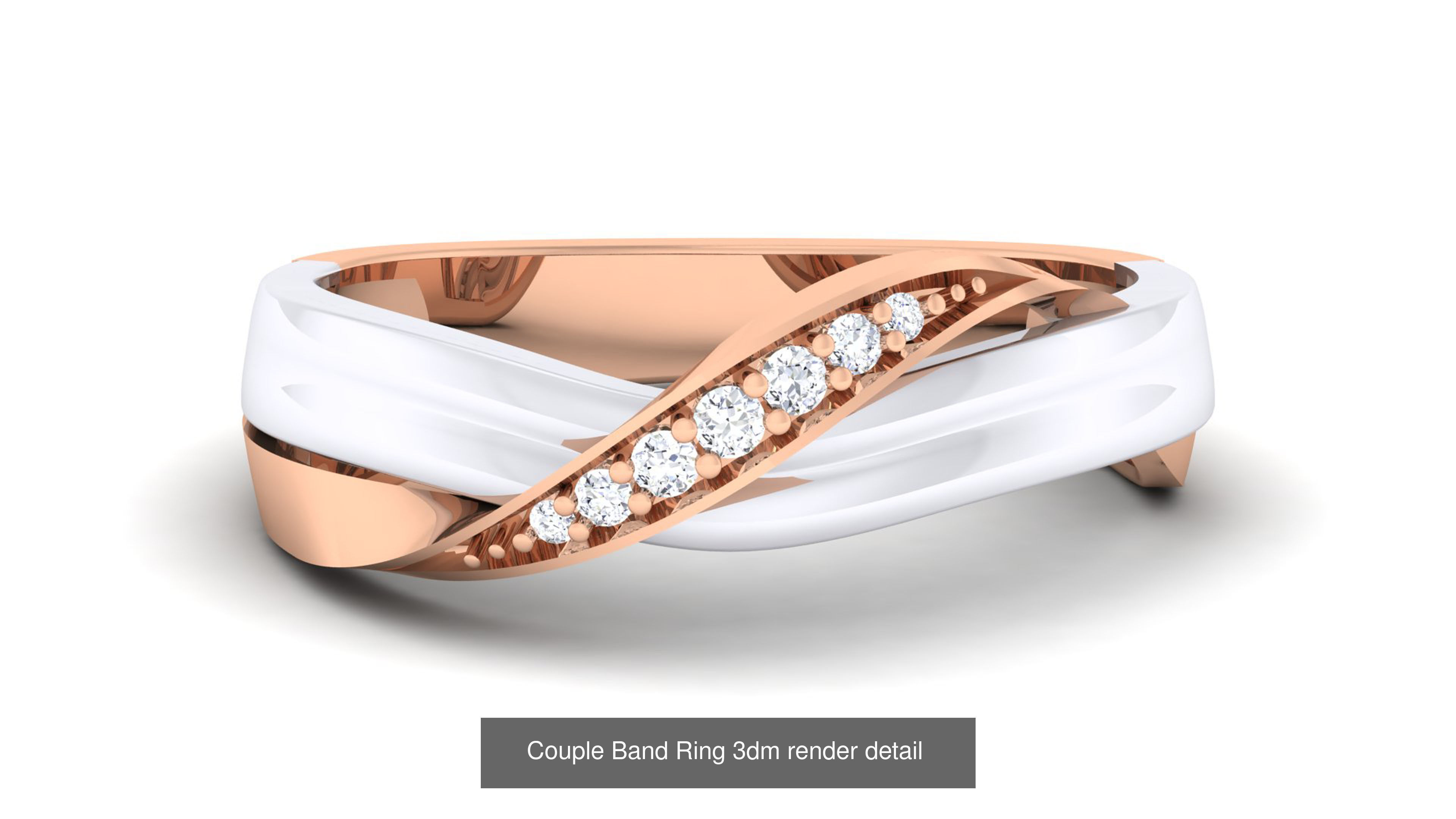 83 Couple Band Ring 3dm render detail  3D Model Collection_22