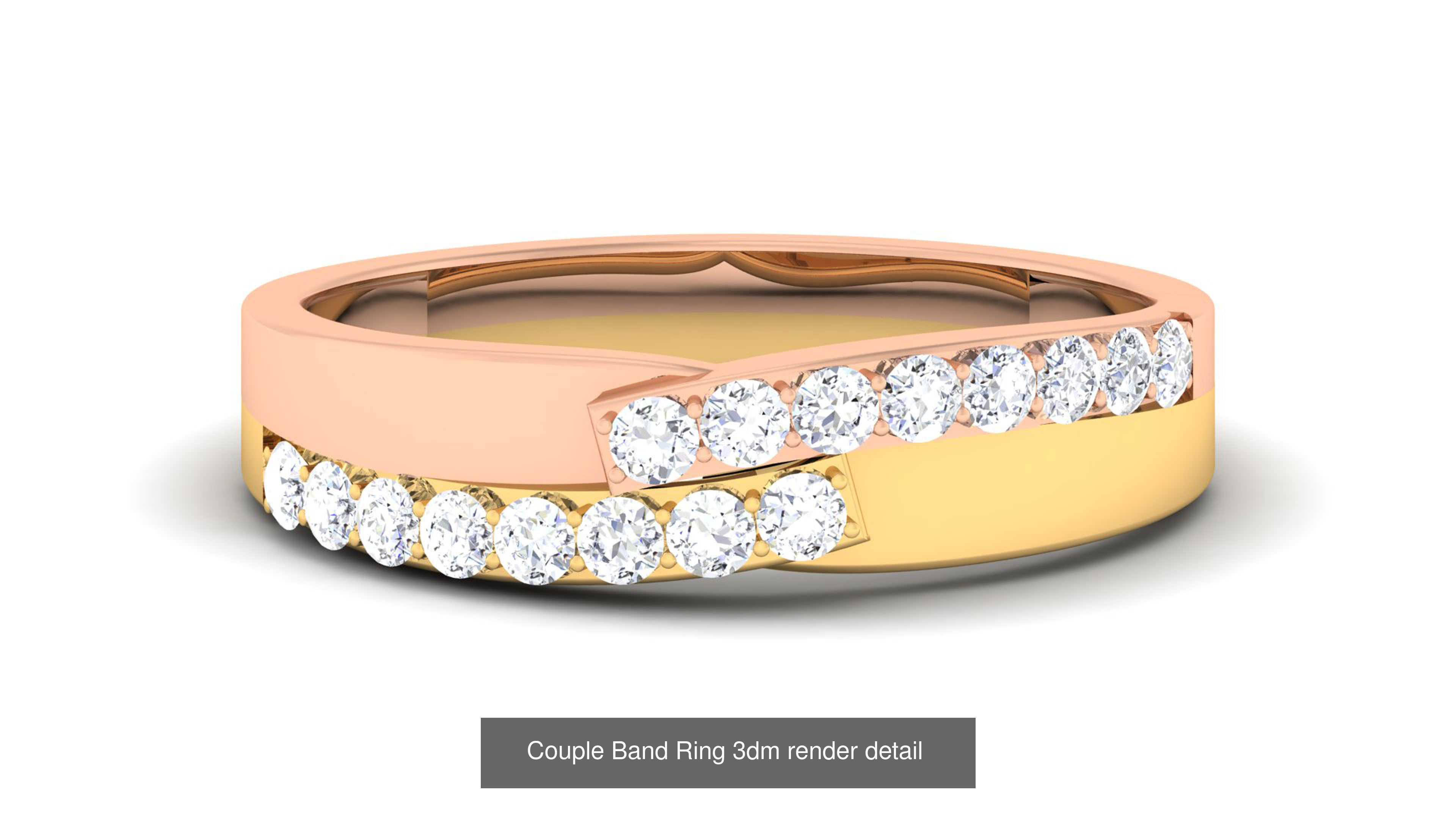 83 Couple Band Ring 3dm render detail  3D Model Collection_85