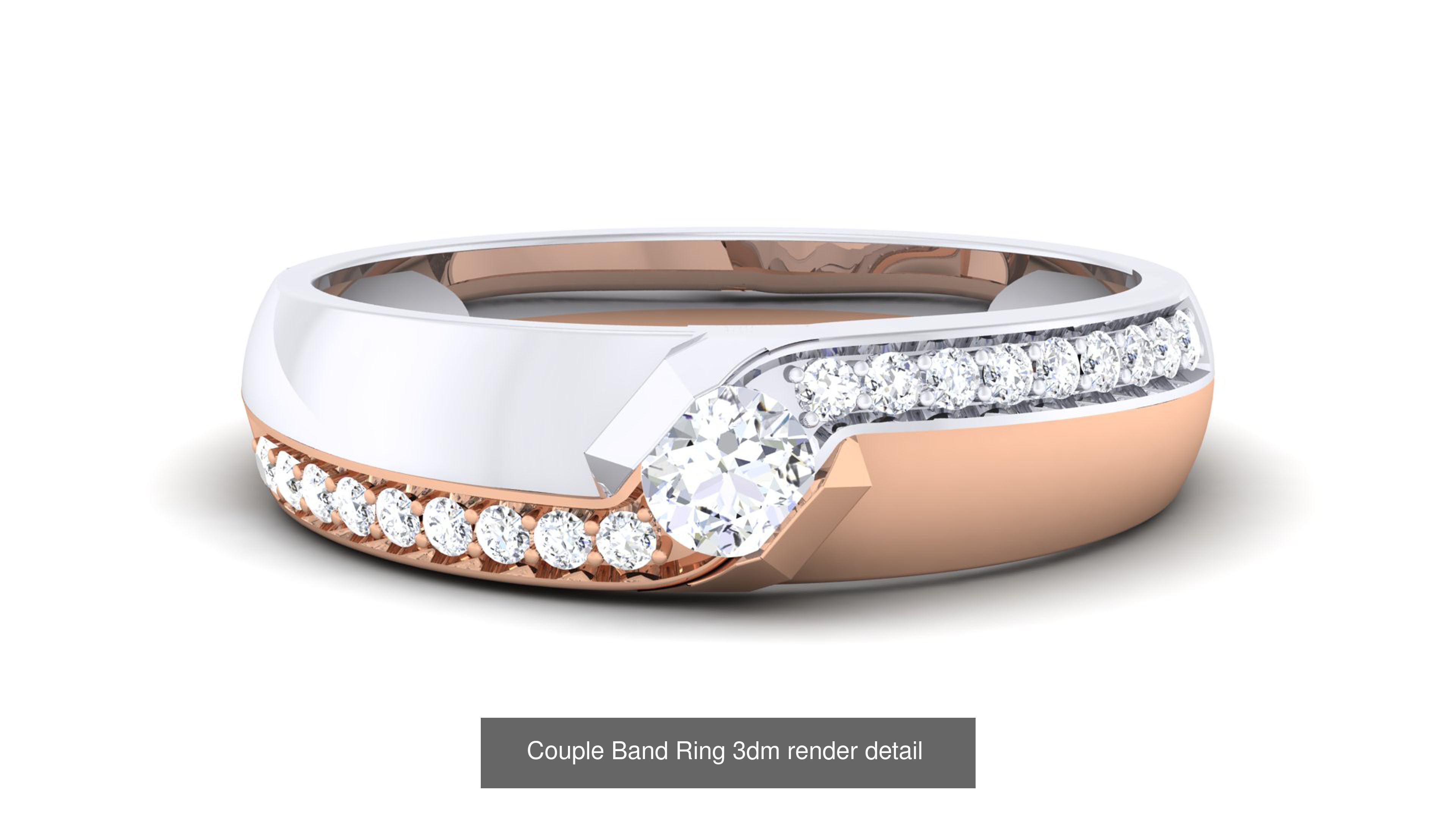 83 Couple Band Ring 3dm render detail  3D Model Collection_90