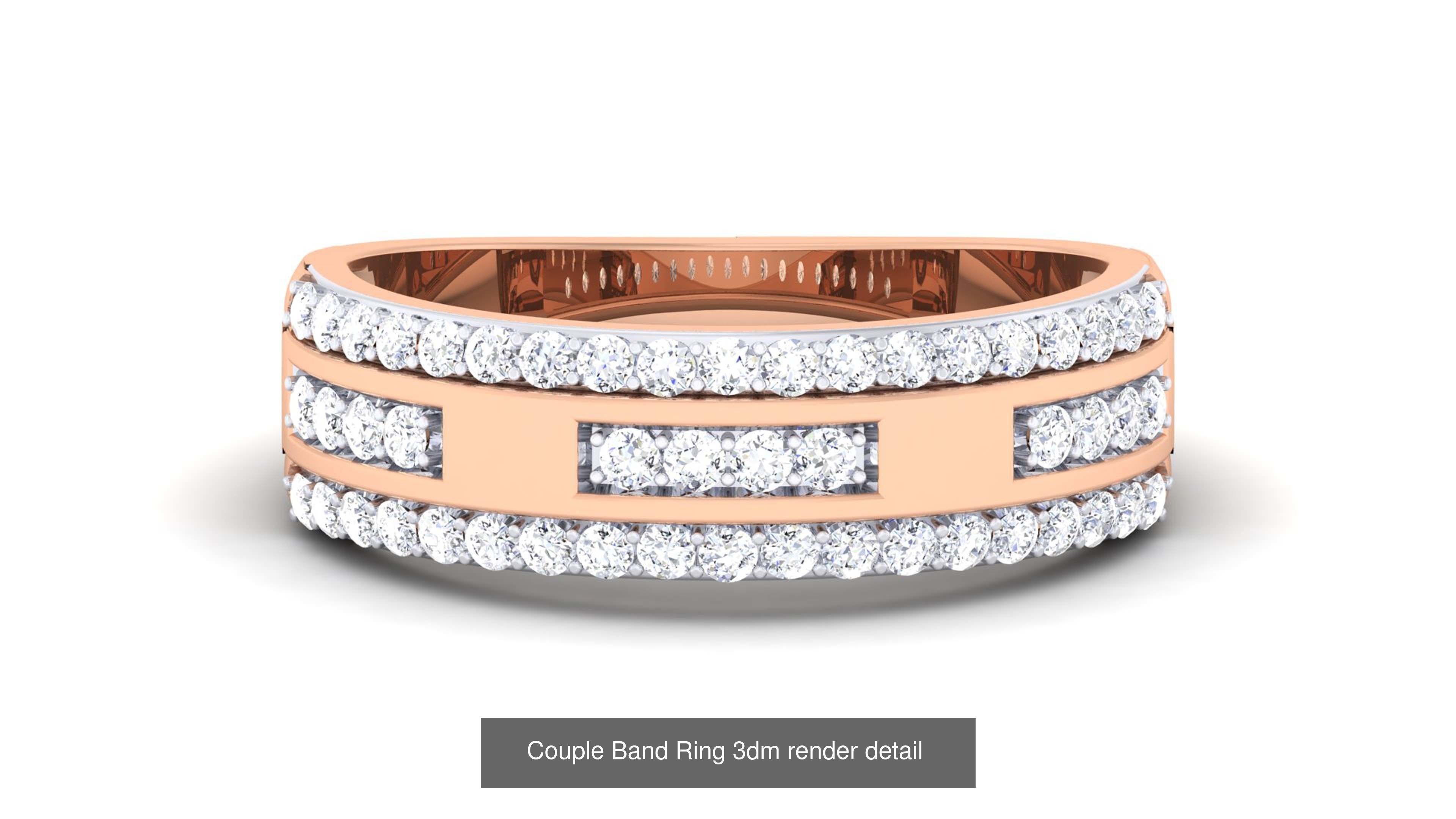 83 Couple Band Ring 3dm render detail  3D Model Collection_76