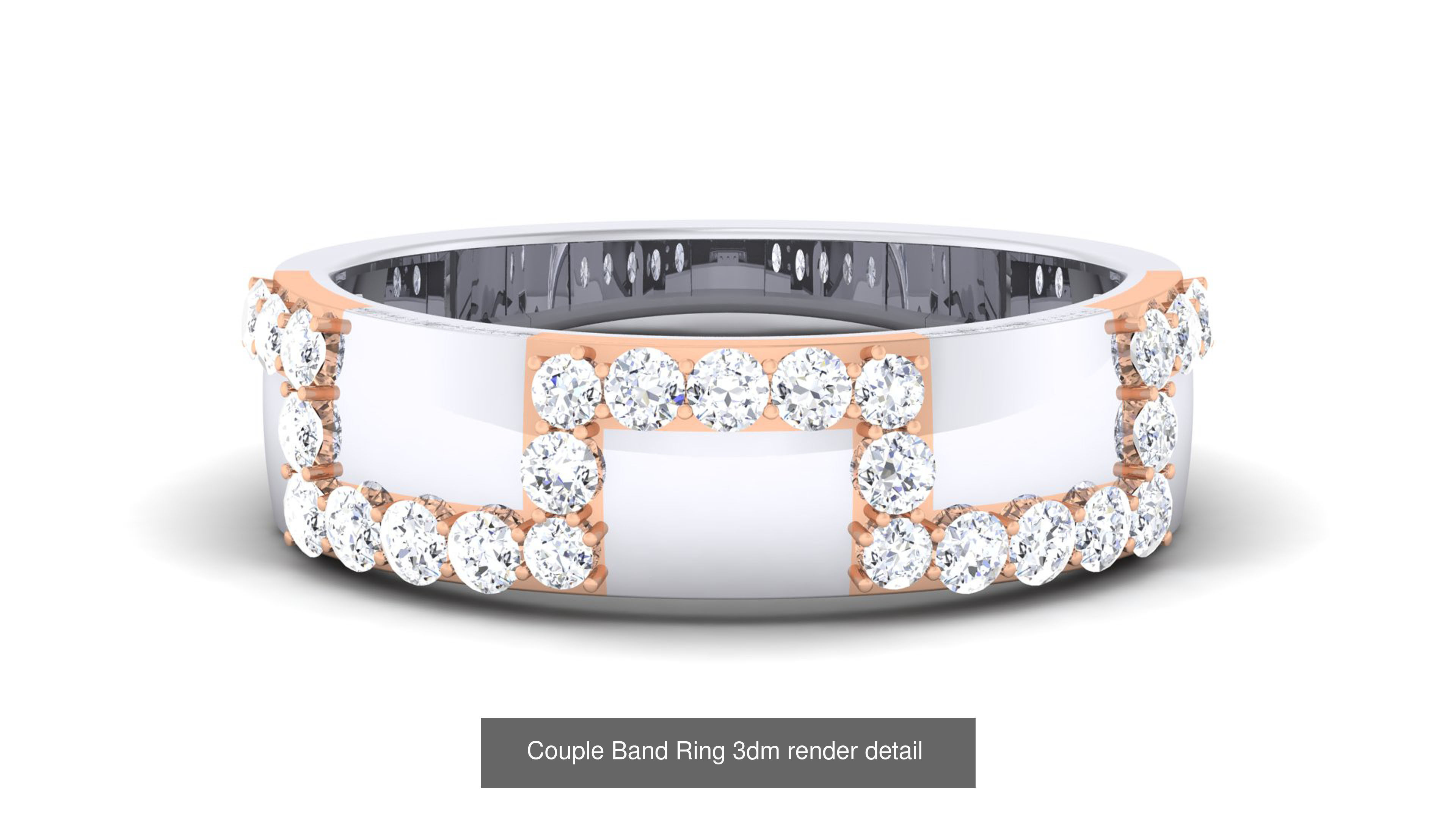 83 Couple Band Ring 3dm render detail  3D Model Collection_62
