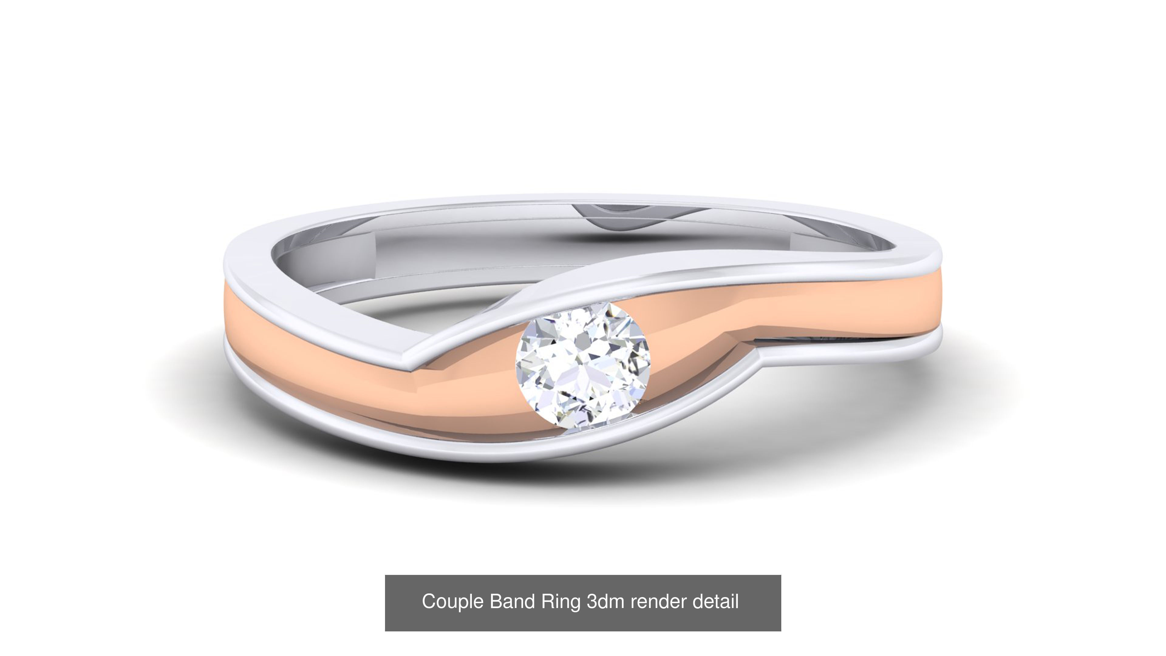 83 Couple Band Ring 3dm render detail  3D Model Collection_89