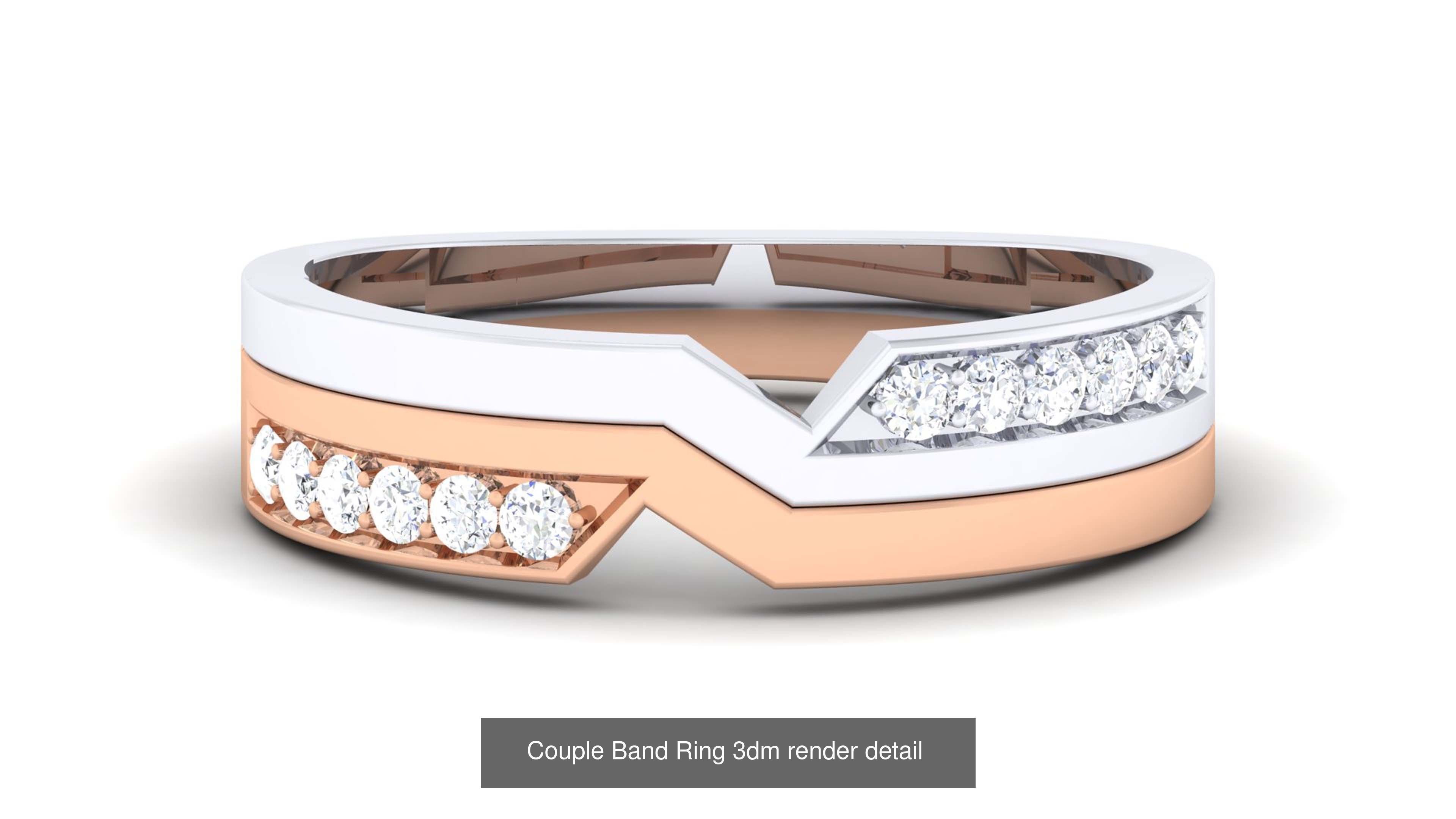83 Couple Band Ring 3dm render detail  3D Model Collection_84