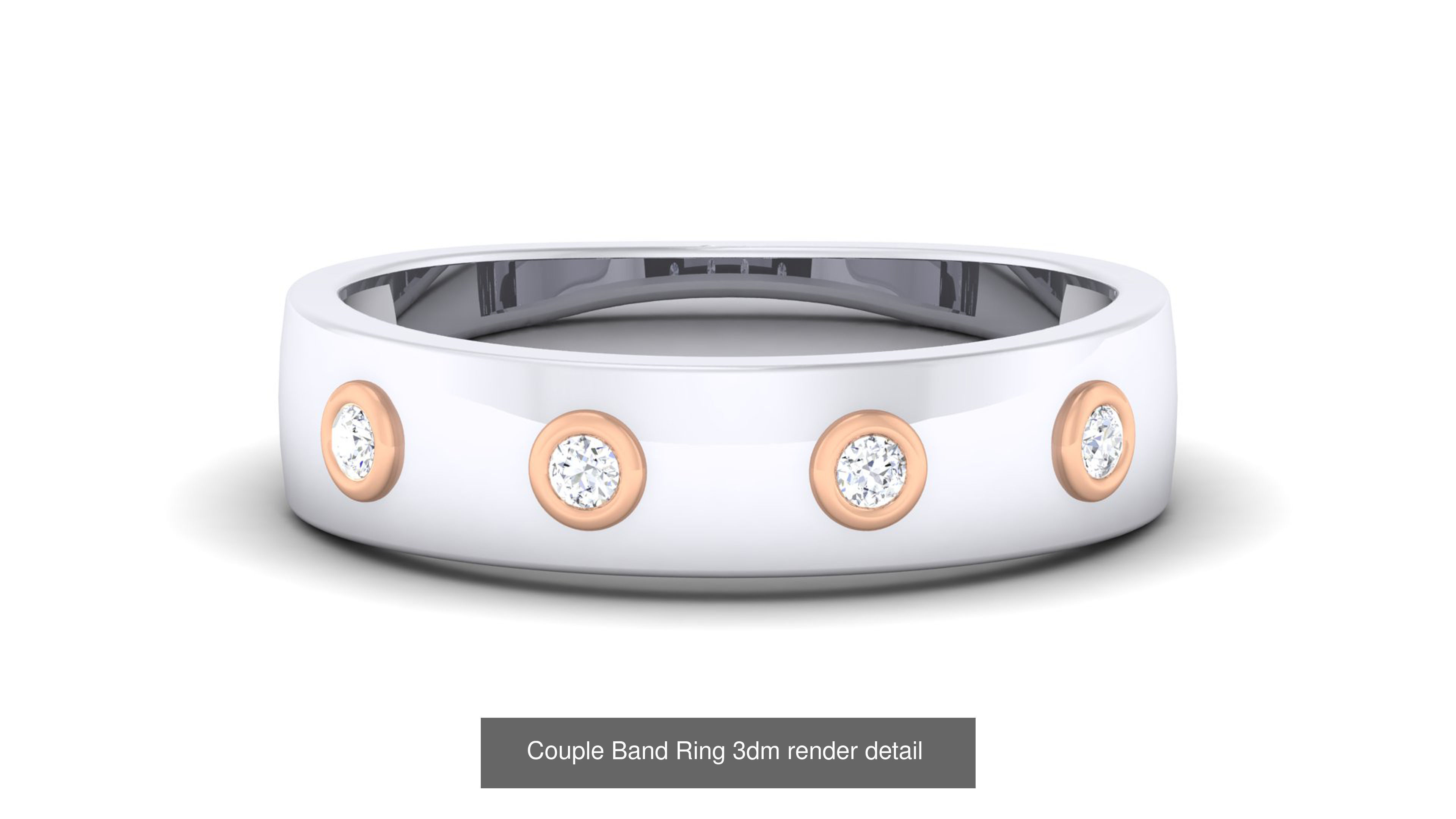 83 Couple Band Ring 3dm render detail  3D Model Collection_14