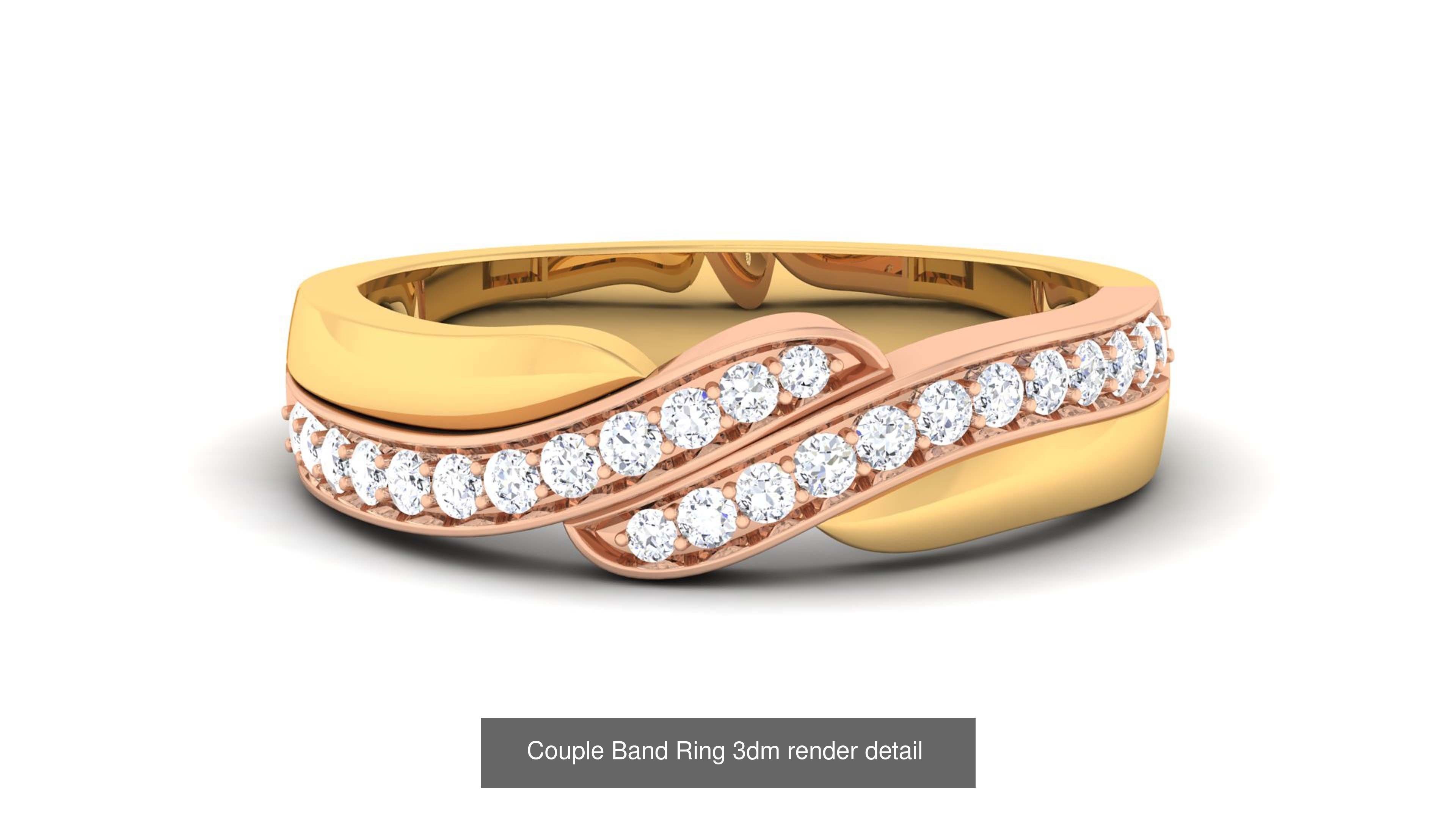 83 Couple Band Ring 3dm render detail  3D Model Collection_73