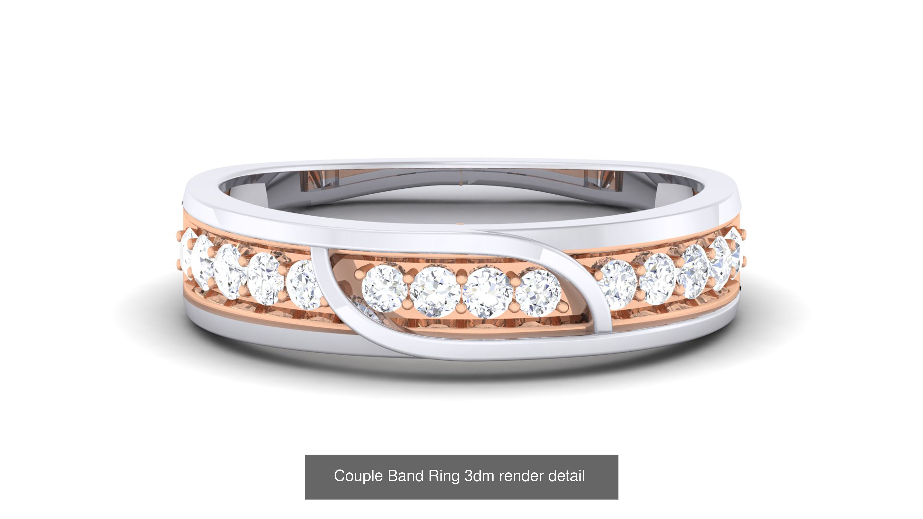 83 Couple Band Ring 3dm render detail  3D Model Collection_51