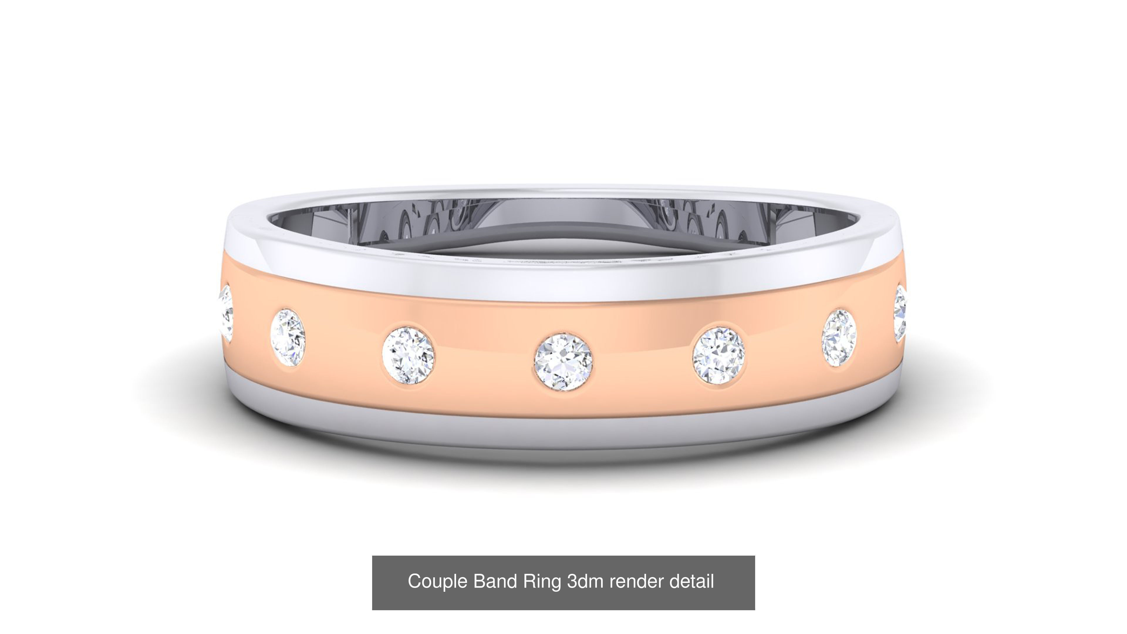 83 Couple Band Ring 3dm render detail  3D Model Collection_52