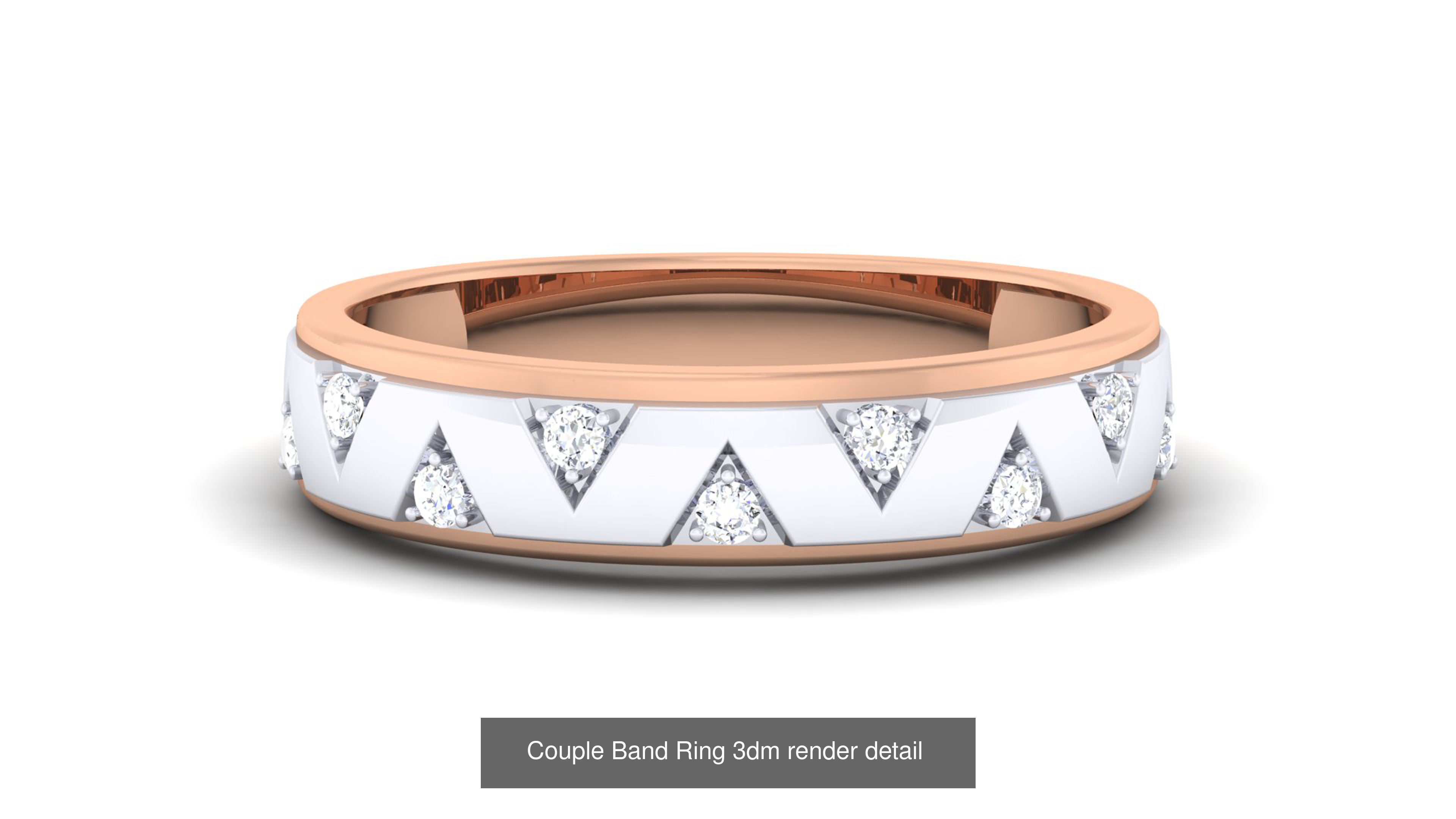 83 Couple Band Ring 3dm render detail  3D Model Collection_70