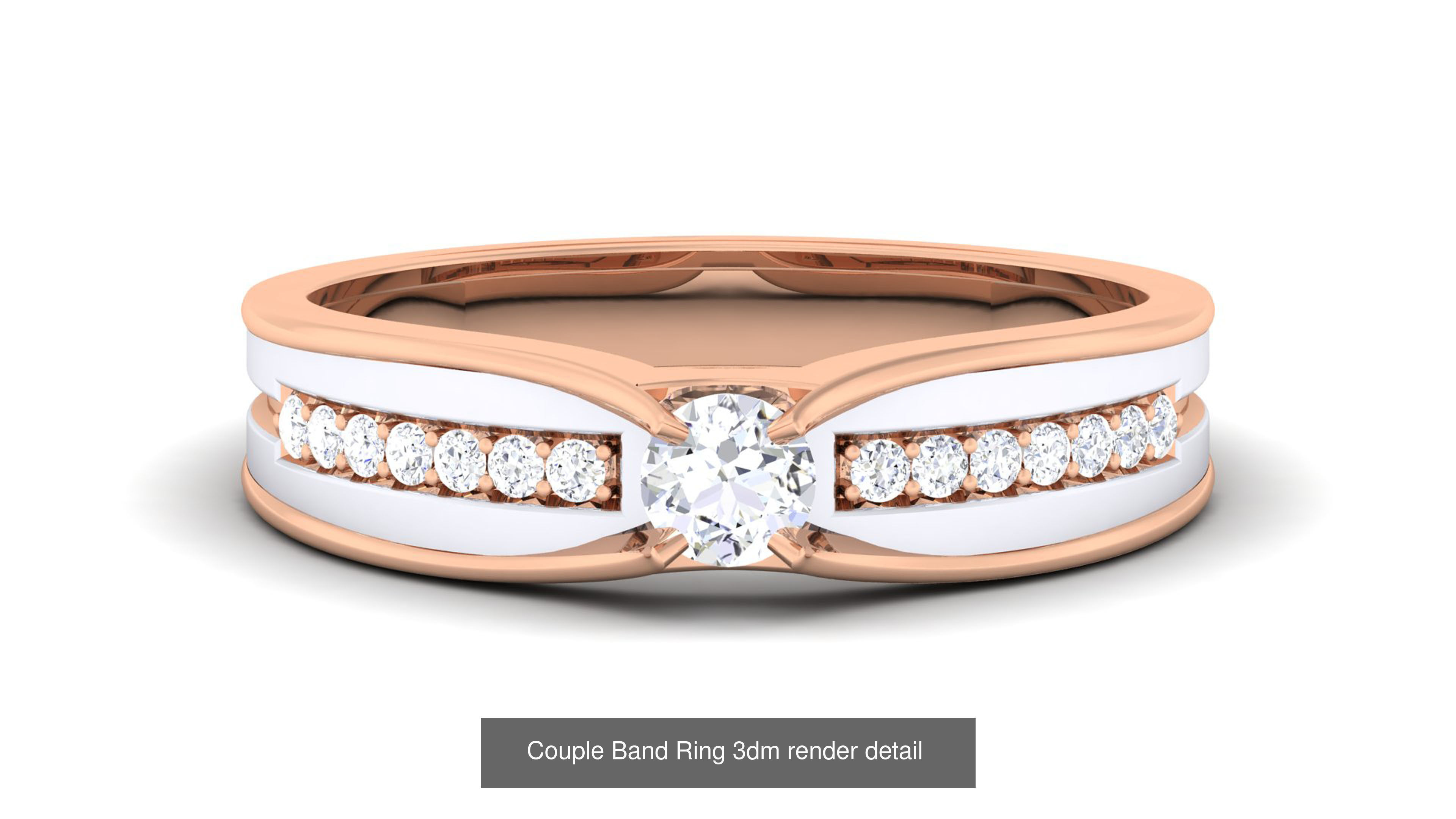 83 Couple Band Ring 3dm render detail  3D Model Collection_86