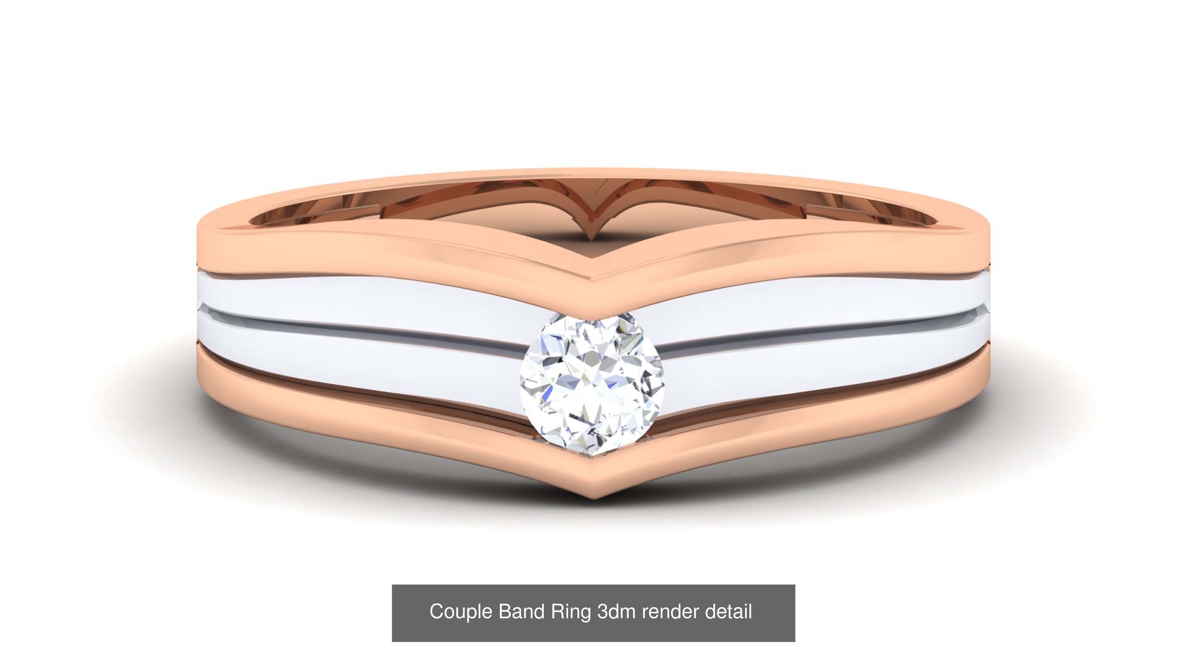 83 Couple Band Ring 3dm render detail  3D Model Collection_87