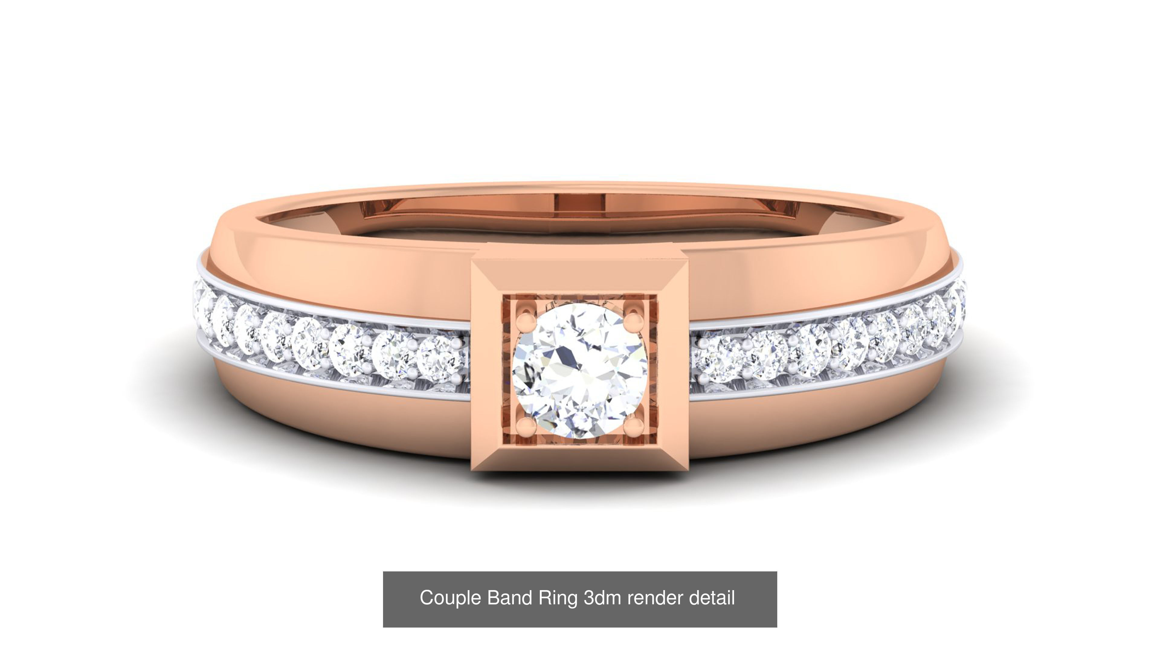 83 Couple Band Ring 3dm render detail  3D Model Collection_63