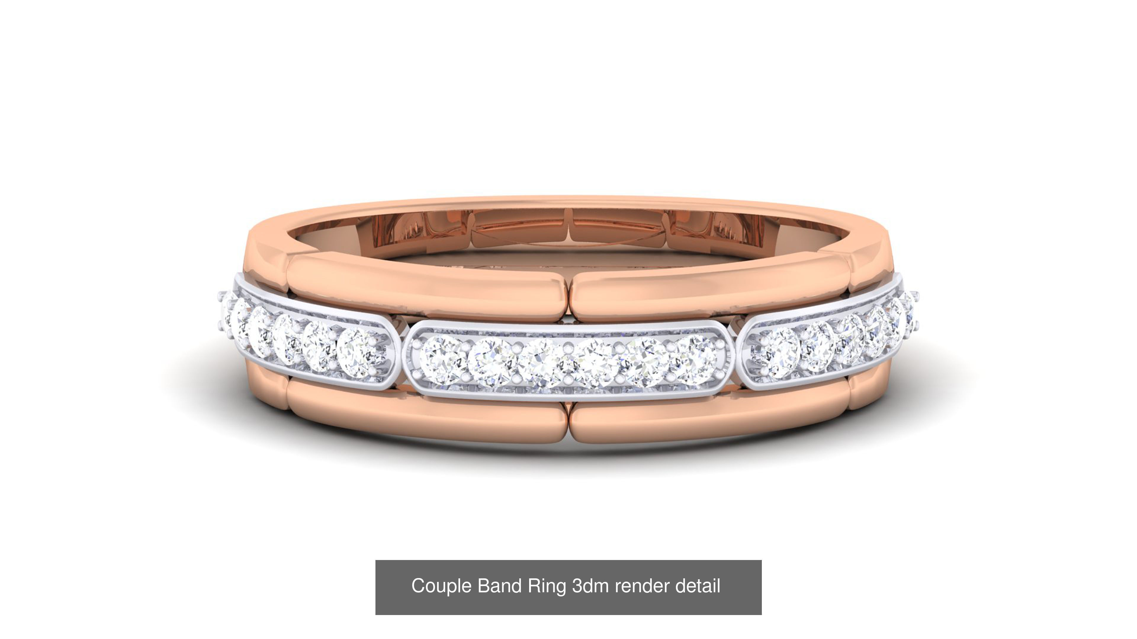 83 Couple Band Ring 3dm render detail  3D Model Collection_53