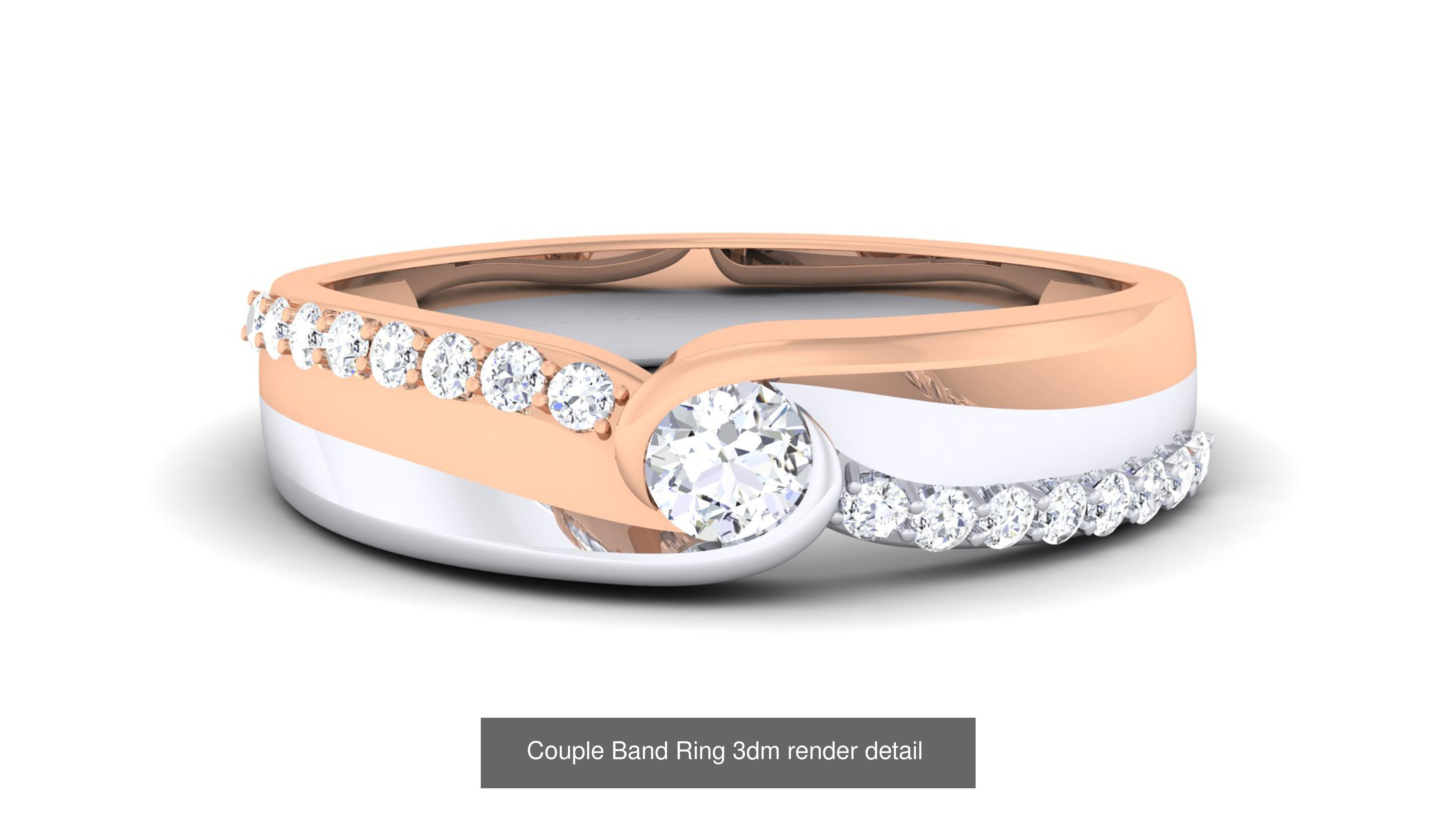 83 Couple Band Ring 3dm render detail  3D Model Collection_66