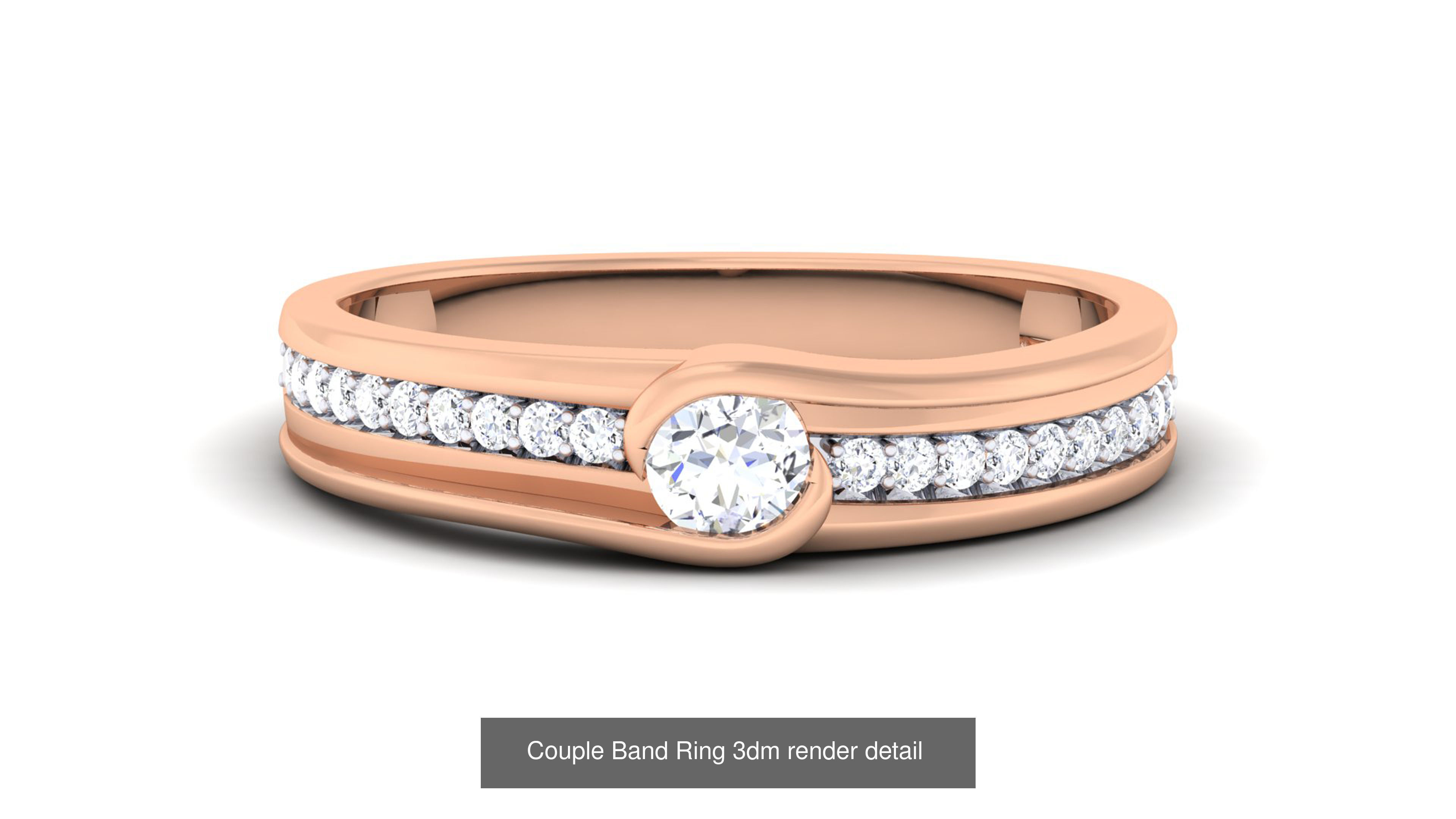 83 Couple Band Ring 3dm render detail  3D Model Collection_75