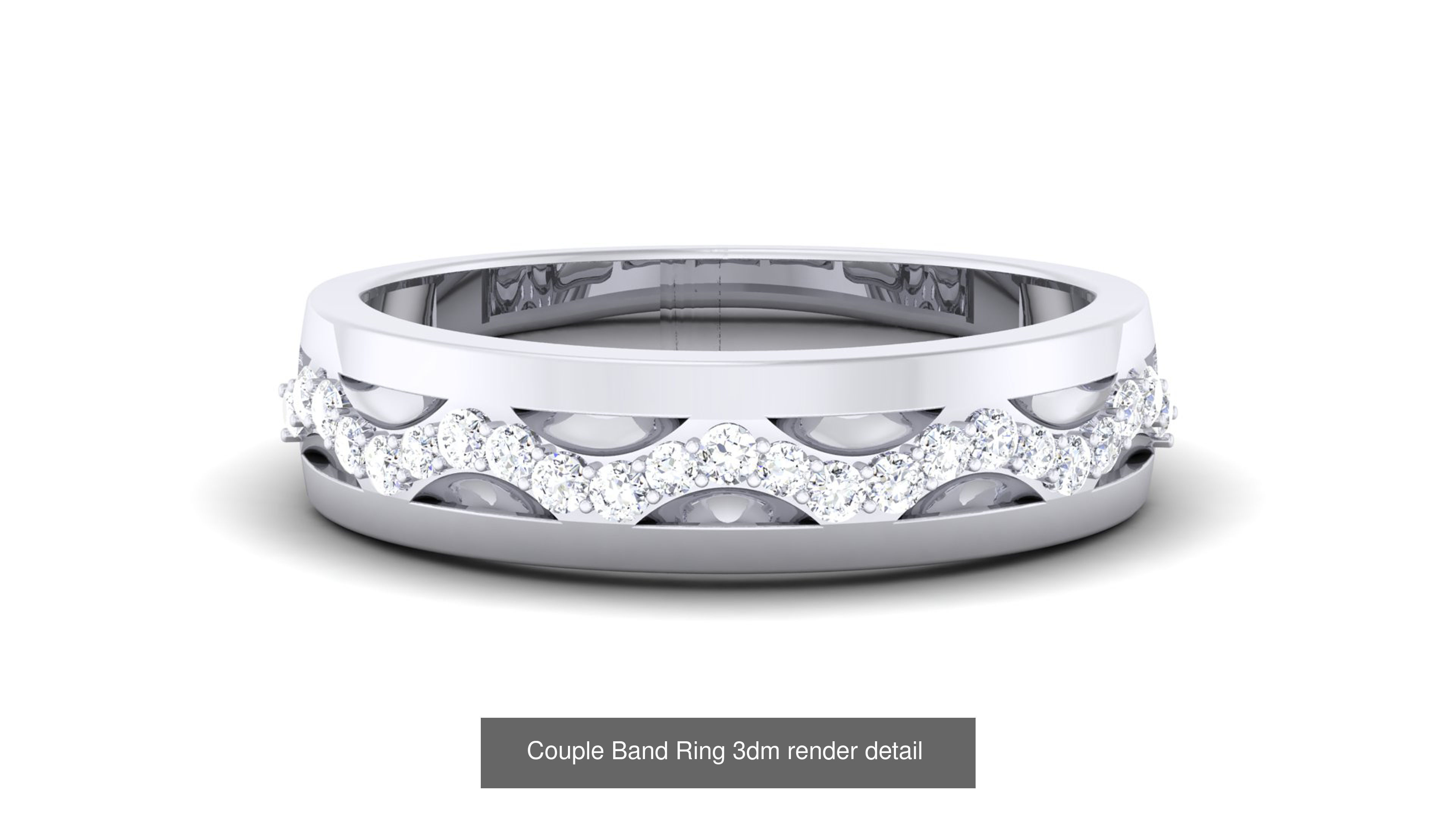 83 Couple Band Ring 3dm render detail  3D Model Collection_44